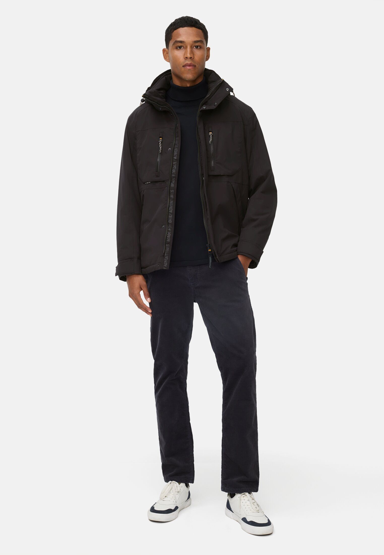 camel active Funktionsjacke teXXXactive® Jacke mit abnehmbarer Kapuze Langarm Reflektierende Details