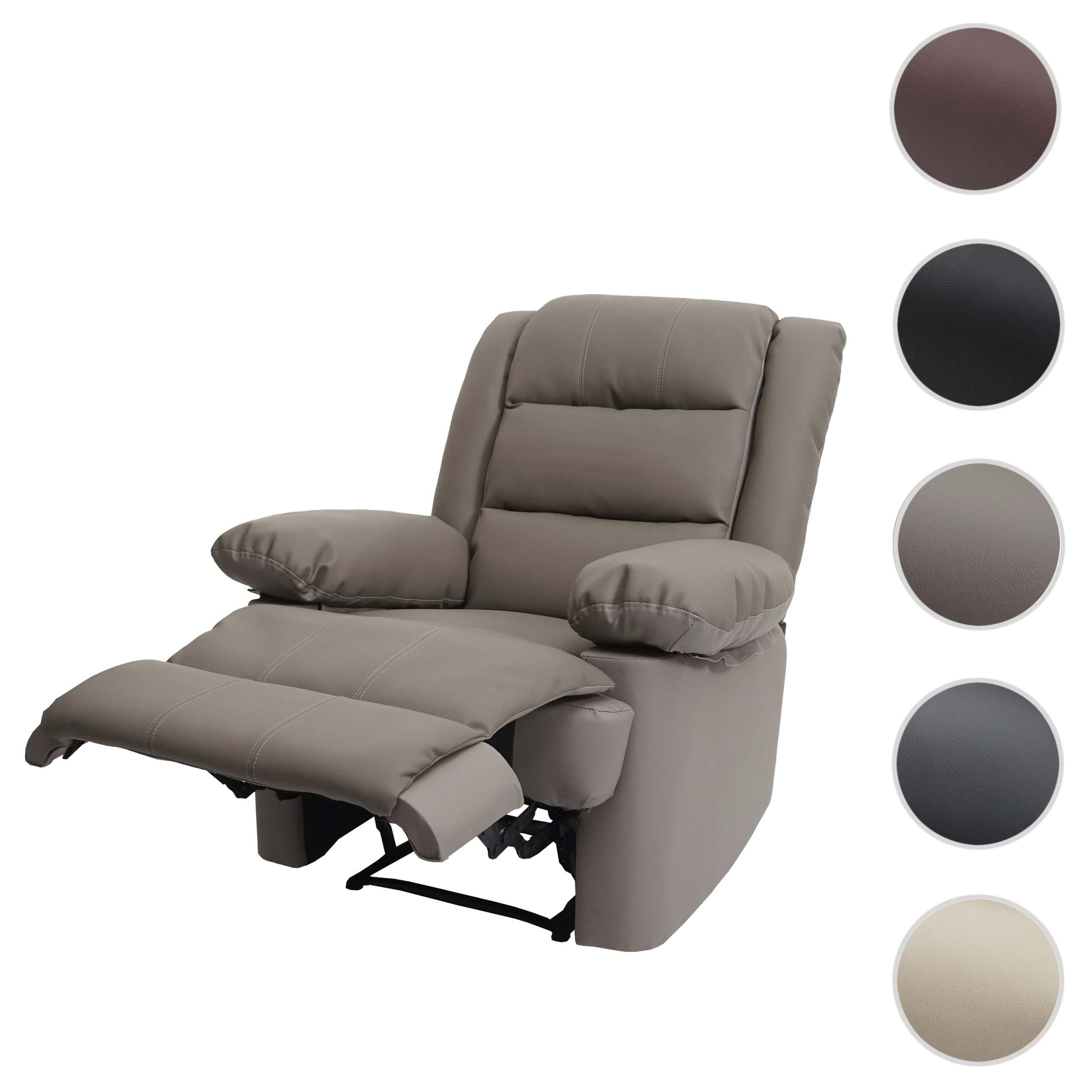 verstellbar, taupe Liegefunktion Rückenfläche, TV-Sessel MCW 165 Liegefläche: cm, Verstellbare MCW-G15, Fußstütze