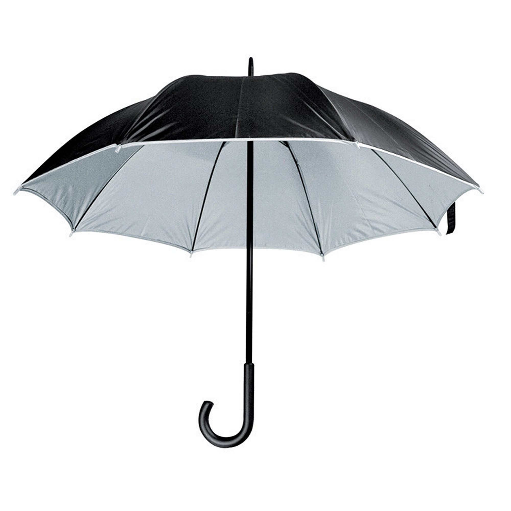 Stockregenschirm Luxuriöser Regenschirm / mit doppelter Bespannung / Farbe: schwarz-sil