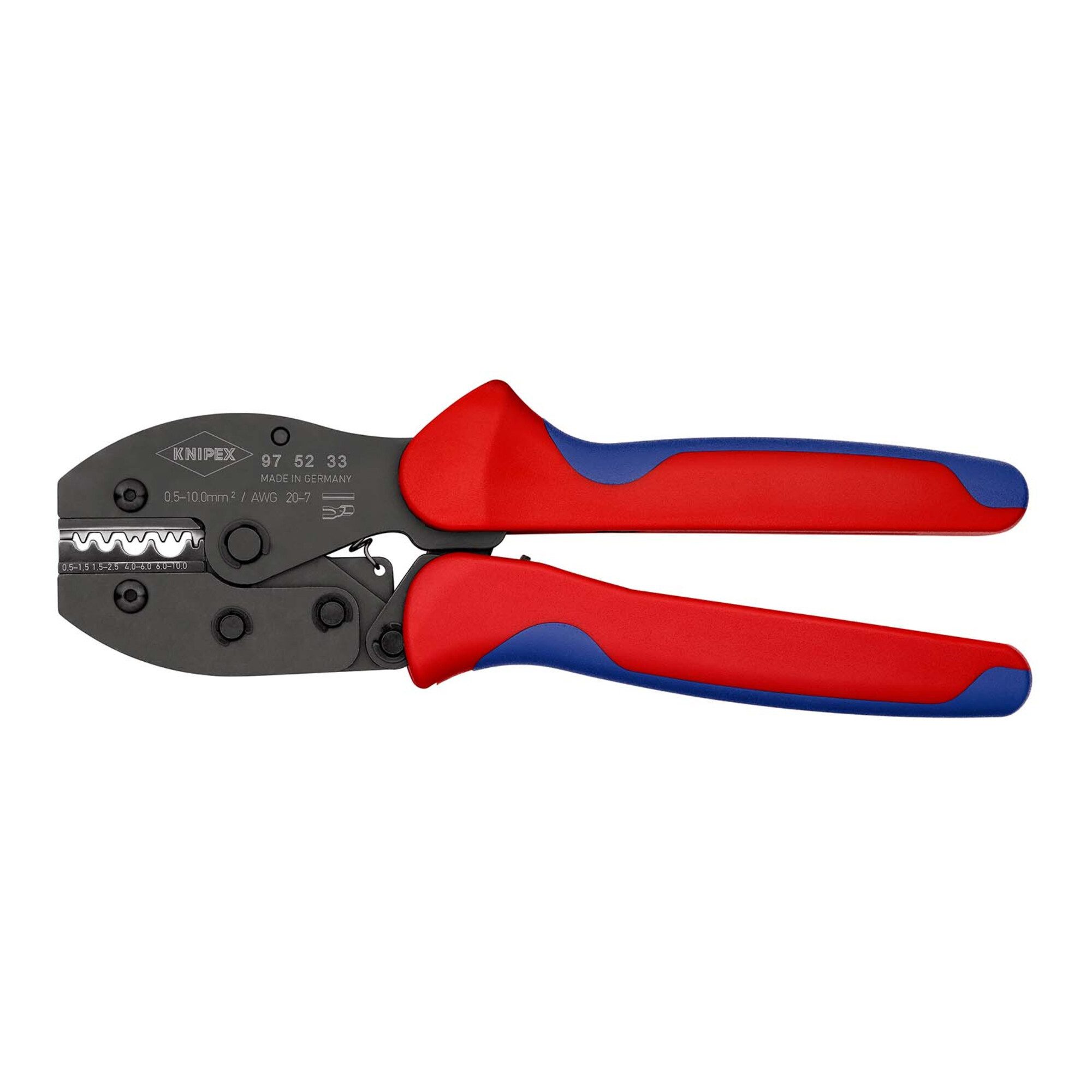 Crimpzange KNIPEX 97 52 33 PreciForce® Crimpzange mit Mehrkomponenten-Hüllen brün