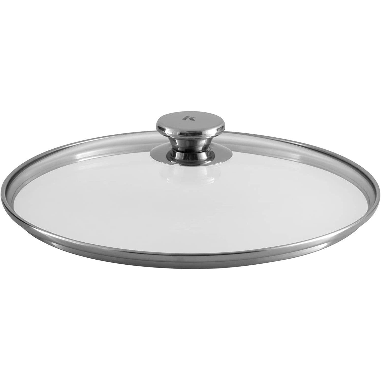 KLAMER Pfannendeckel 28 cm, Edelstahl Universal-Pfannendeckel für Pfannen und Töpfe, Glasd…, Fingerschutz, Spritzschutz, Spülmaschinen geeignet