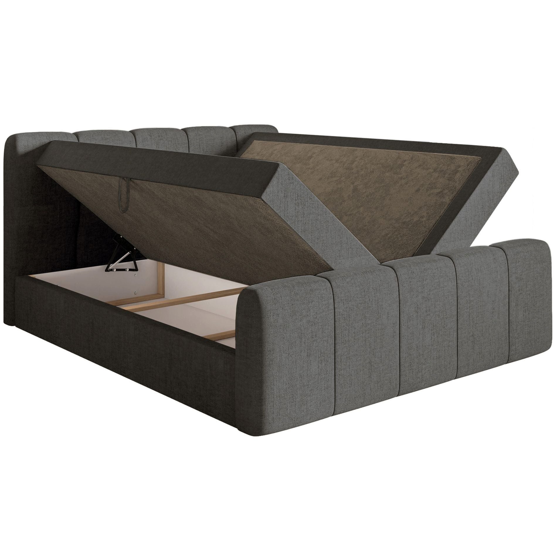Selsey Boxbett CLOUDY II, Polsterbett mit Bettkasten, Matratze & Topper, Bouclé oder Chenille