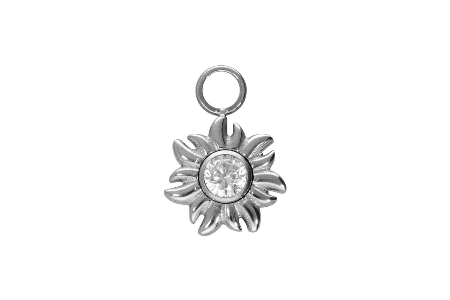 Piercing-Set Titan Anhänger für Clicker SONNE + KRISTALL