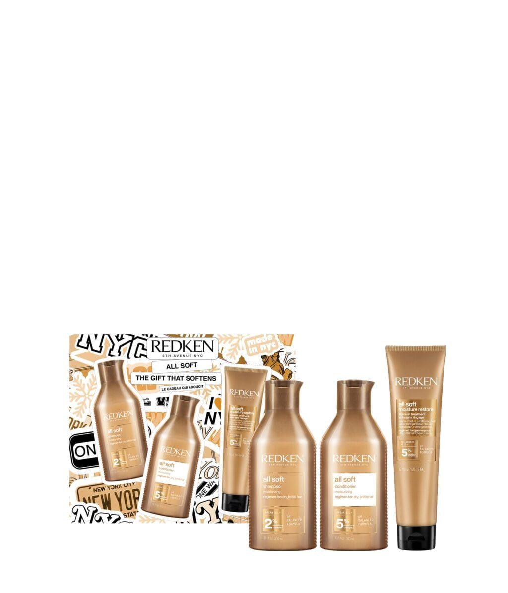 Redken Haarpflege-Set REDKEN All Soft Christmas Shampoo+Conditioner+Leave-in Treatment Set, 3-tlg.