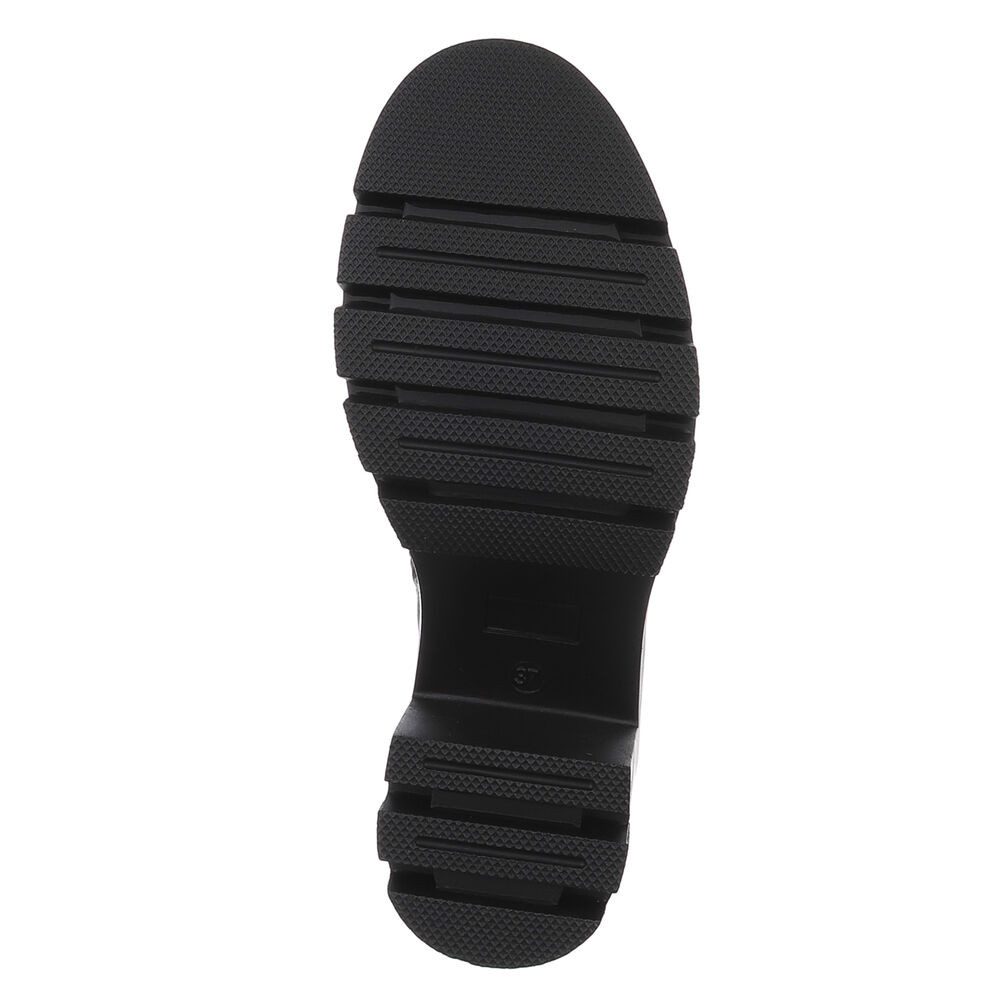 Ital-Design Trendige Chelsea-Boots mit Blockabsatz für Damen Plateaustiefelette (90649112) Blockabsatz Stiefeletten in Grau