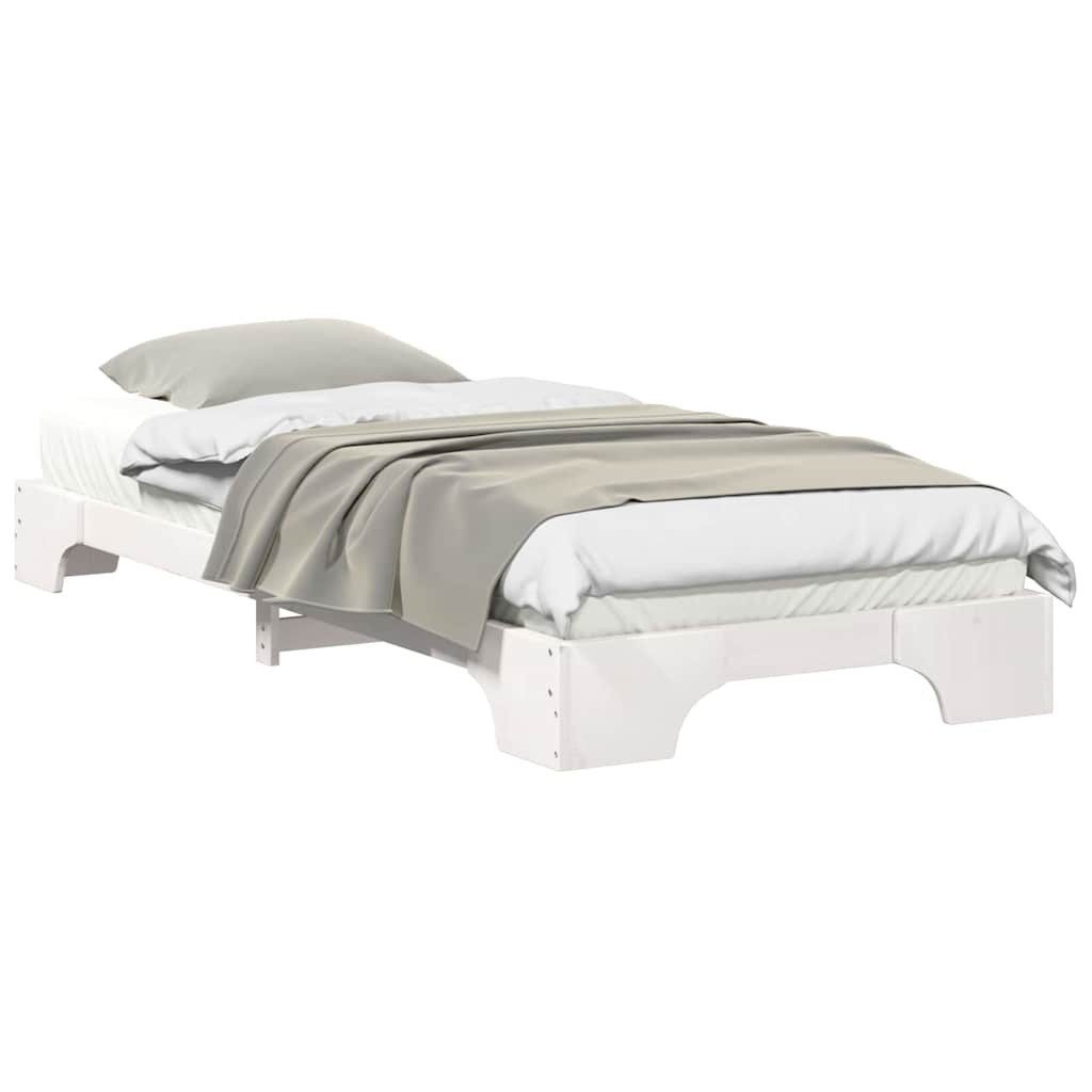 vidaXL Bett Bodenbettgestell mit Speicher Weiß günstig online kaufen