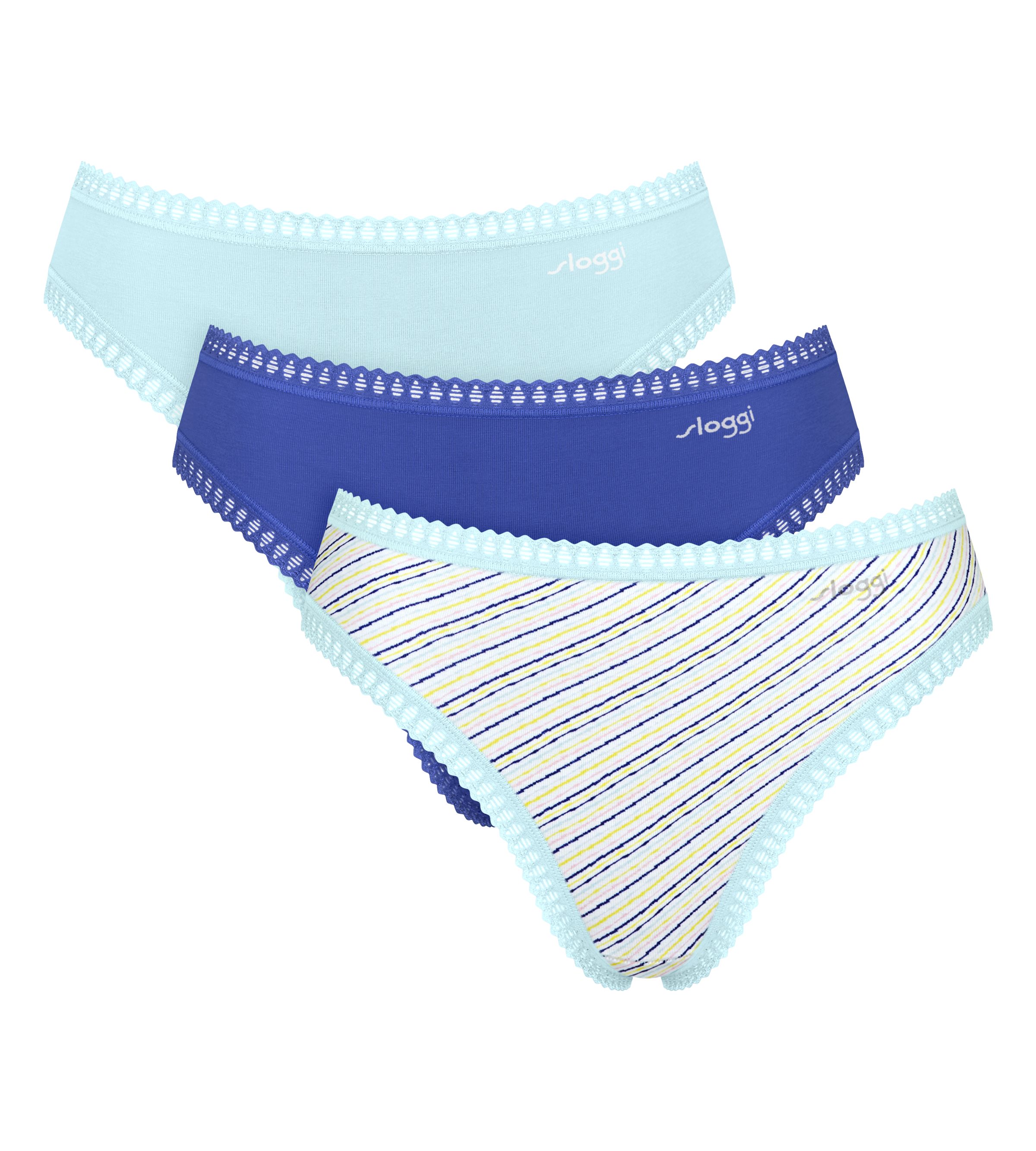 sloggi Slip GO Crush High leg C3P (3er Pack) mit Spitzendetails