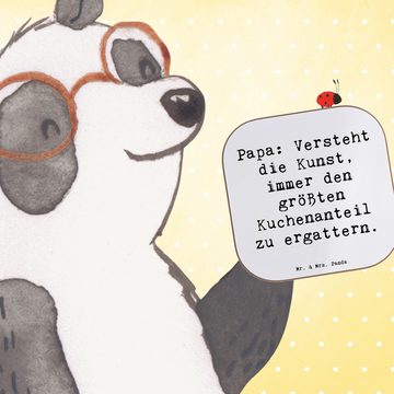 Mr. & Mrs. Panda Getränkeuntersetzer Papa Kuchenkünstler - Weiß - Geschenk, Untersetzer Gläser, Bruder, Op, 1-tlg., Robustes Material