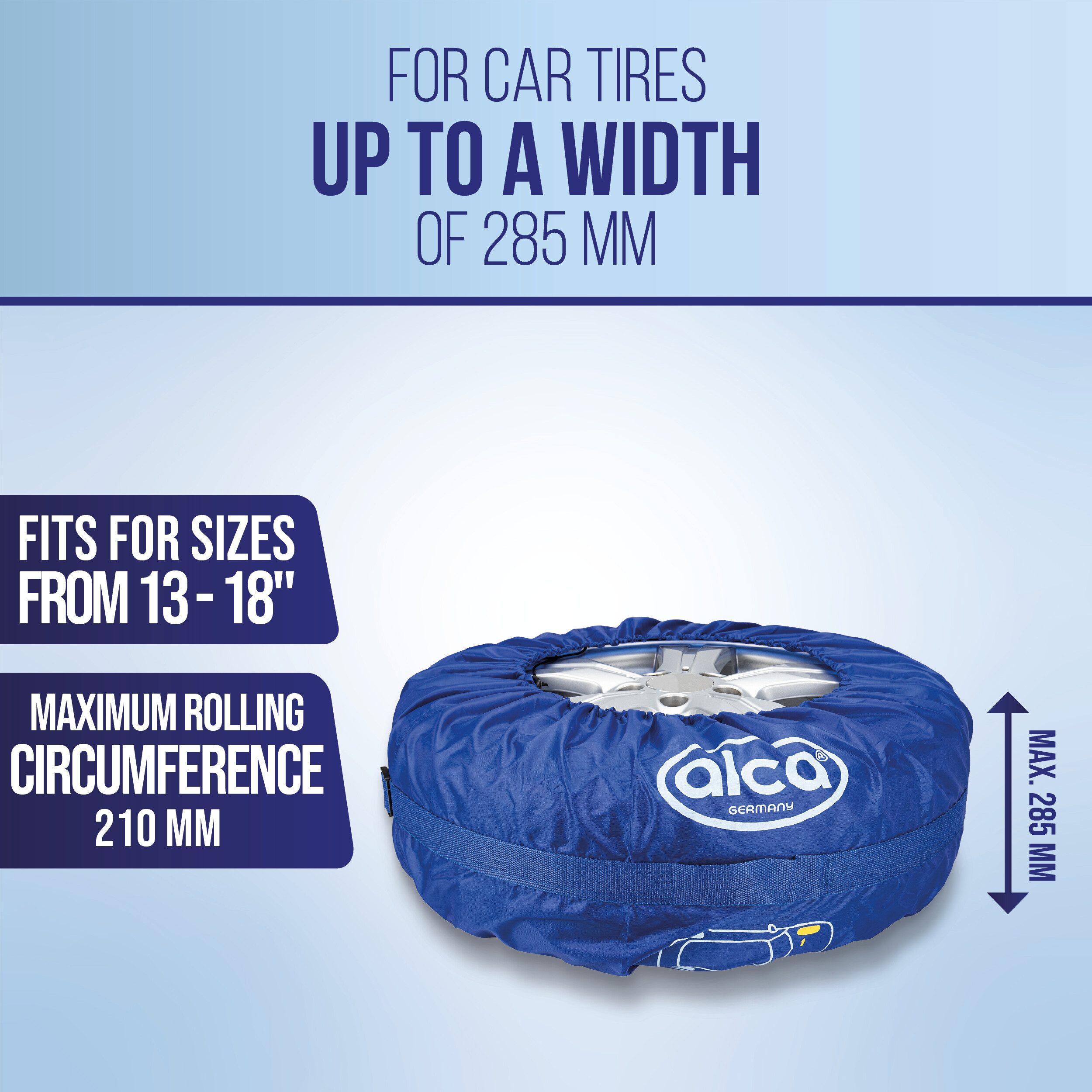 alca tire bag set with carrying handle and tire marking, 4-piece set for 13"-18" SUVs (4-piece set)