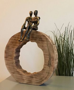 Moritz Skulptur Skulptur "Be Together" 39x28x6cm, Dekoobjekt Holz, Tischdeko, Fensterdeko, Wanddeko, Holzdeko