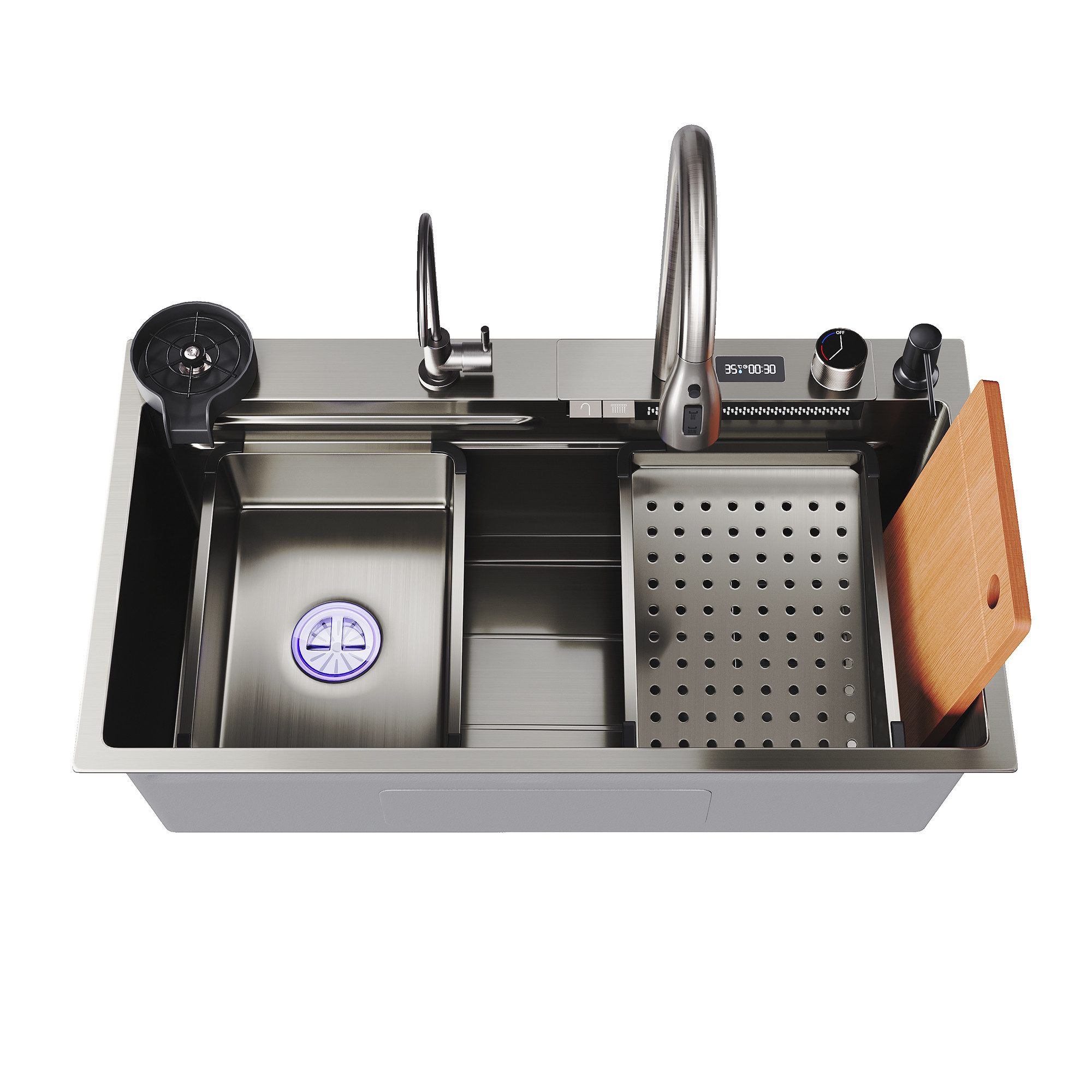 SONNI Küchenspüle Multifunktionale Küchenspüle,Temperaturkontrolle verfügbar,Zwei Größen, 45/80 cm