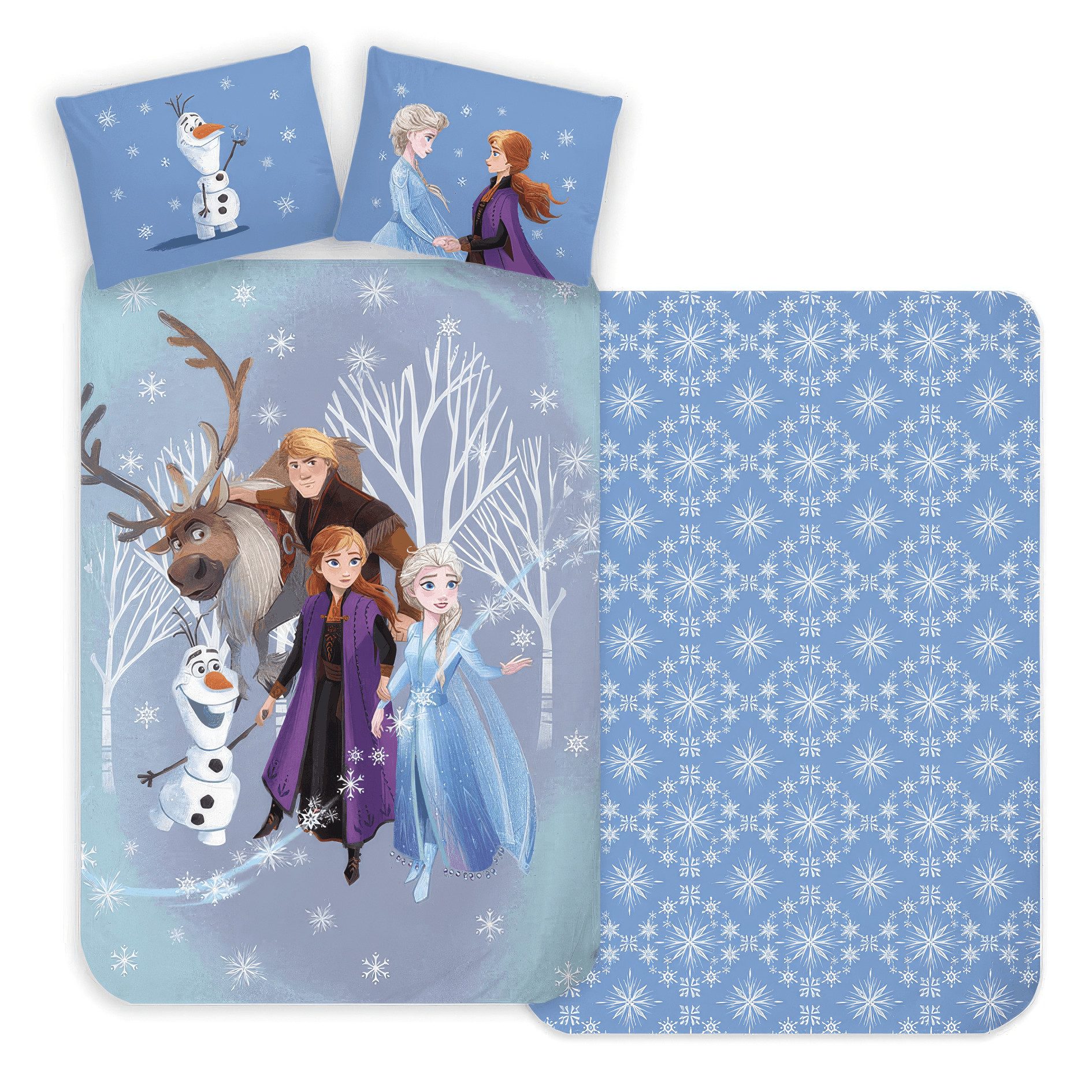 Carbotex Kinderbettwäsche Disney Frozen Die Eiskönigin Bettwäsche Set 135 x 200 cm Baumwolle, 2 teilig, Langlebig