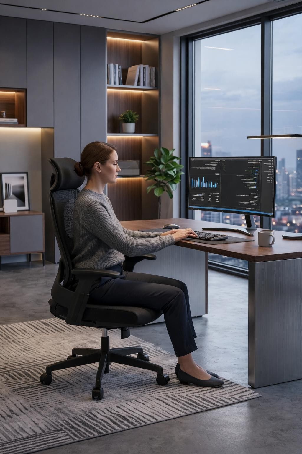 Xlmoebel Bürostuhl Ergonomischer Bürostuhl mit verstellbaren Armlehnen und, Made in Europa