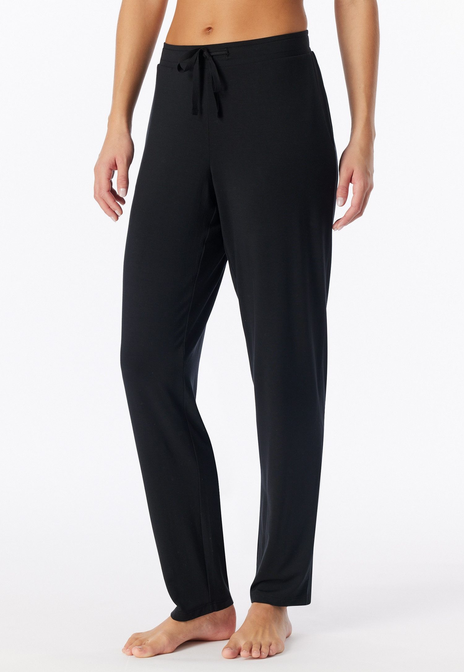 Schiesser Pyjamahose Mix + Relax weicher Single-Jersey, Gummizug, Bindeband