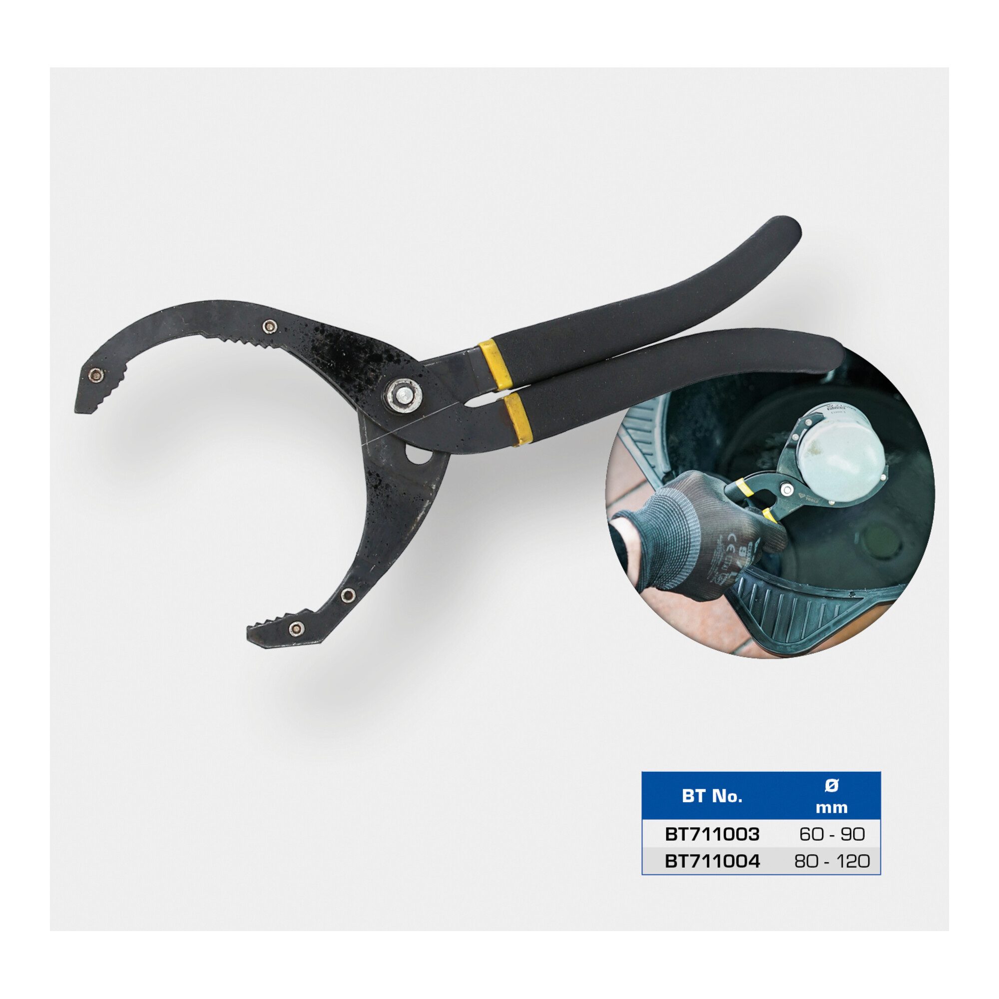 Brilliant Tools Zangenschlüssel Brilliant Tools Universal-Ölfilterschlüssel 60 - 90 mm