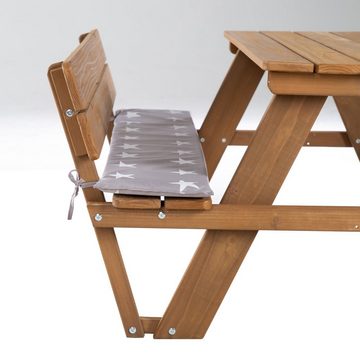 roba® Kindersitzgruppe Picknick for 4 Outdoor +, Teakholz, (Set), mit Lehne; inklusive Sitzauflagen Â»Little StarsÂ«