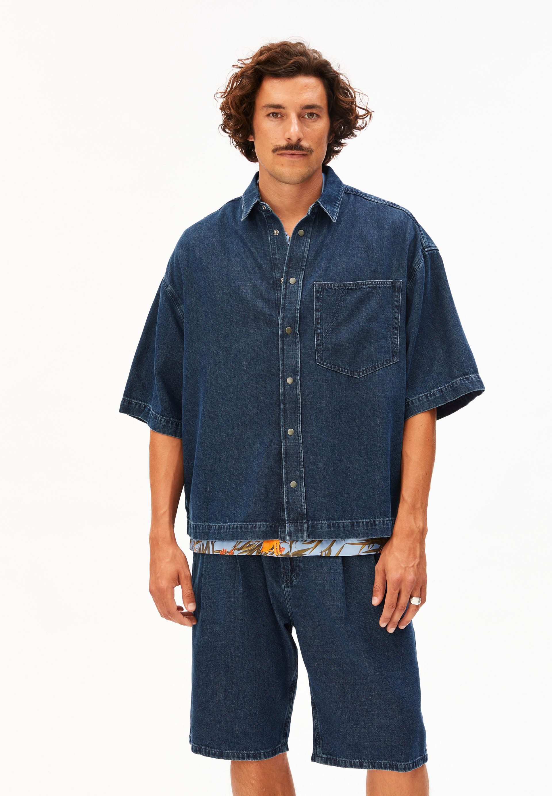 Armedangels Kurzarmhemd RESORT Bio-Baumwoll Mix (1-tlg., Oversized Fit)