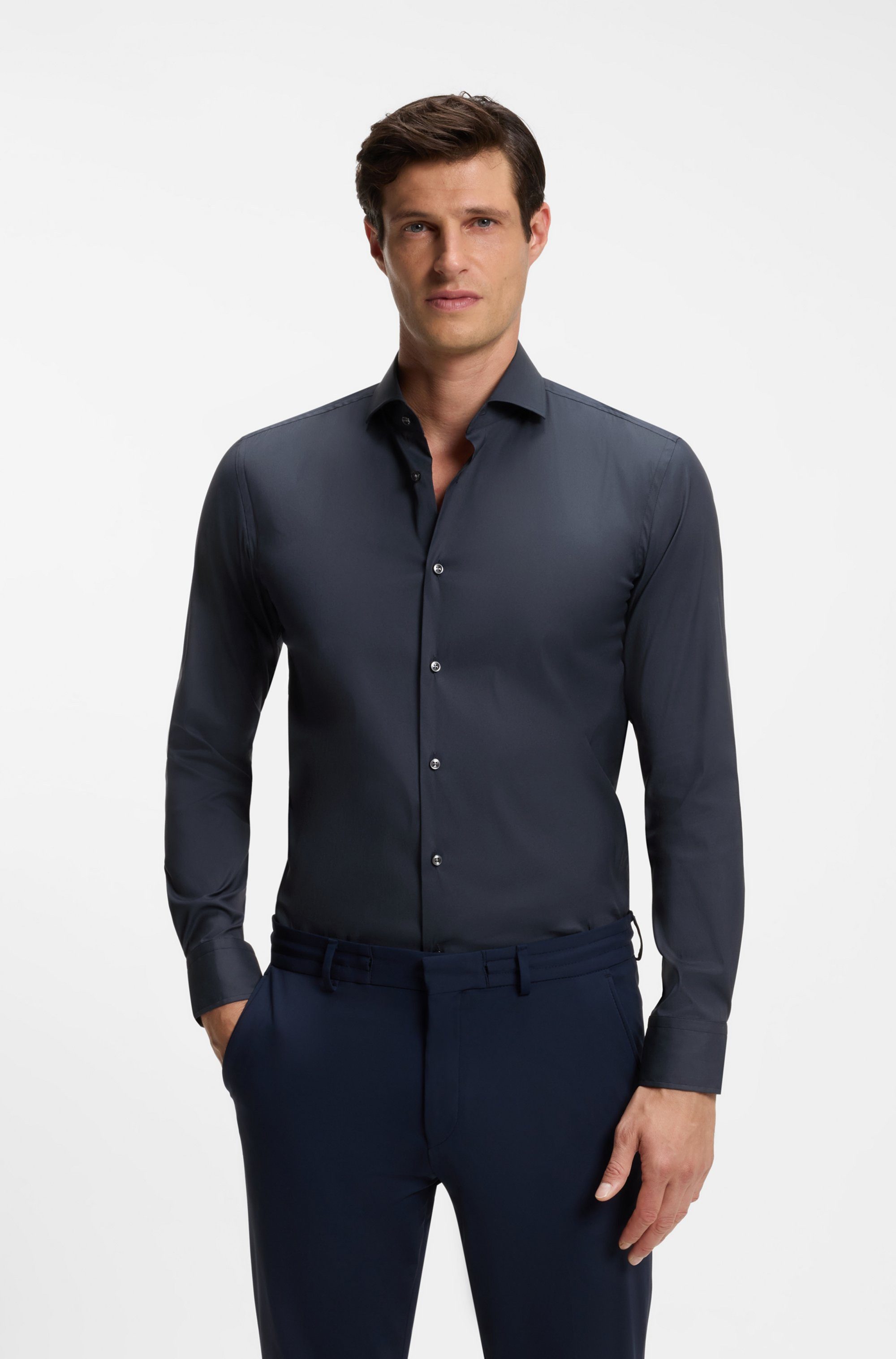 BOSS Businesshemd Slim-Fit, Stretch-Baumwollmix, bügelleicht