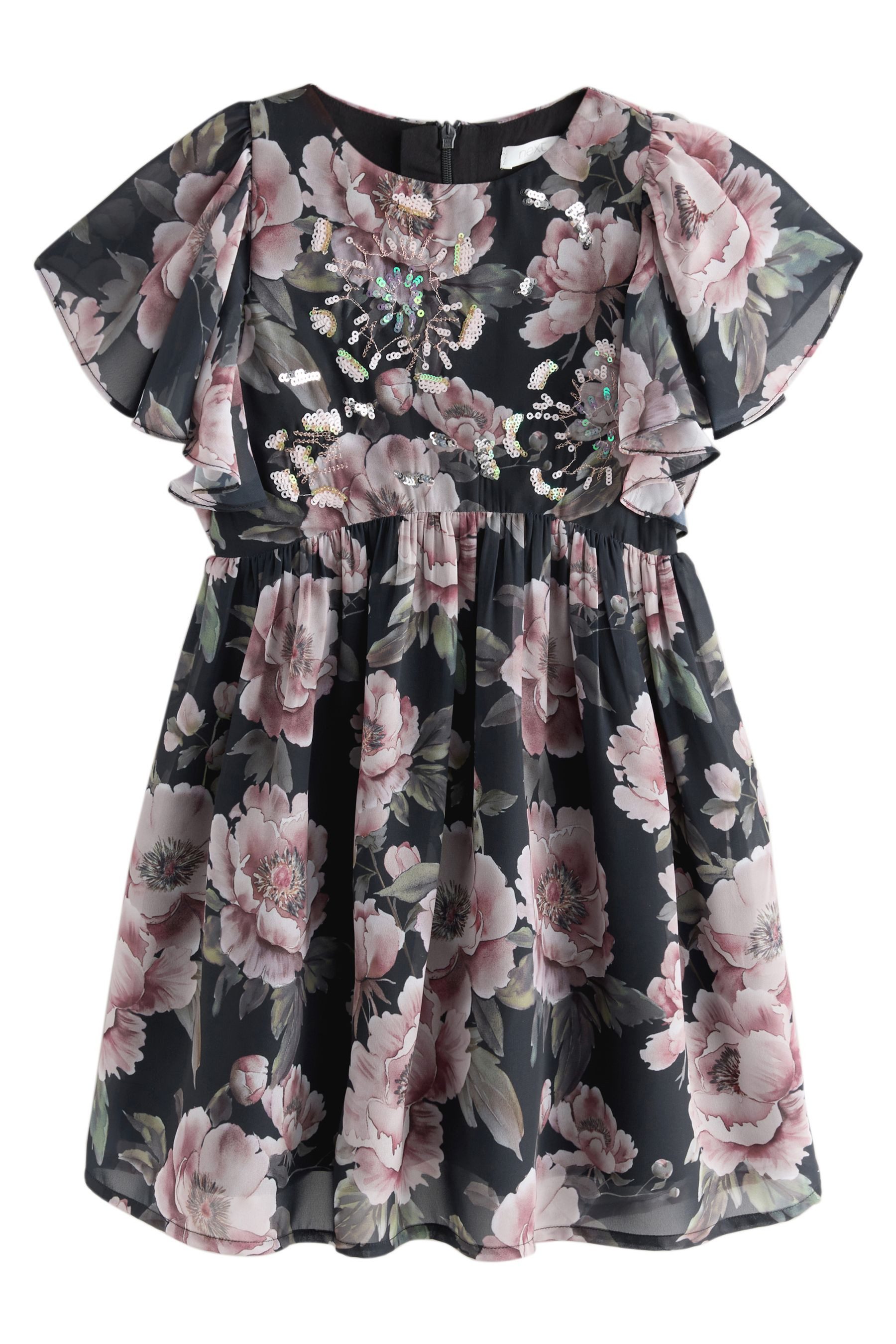 Next Partykleid Verziertes Kleid mit Engelsärmeln (1-tlg)