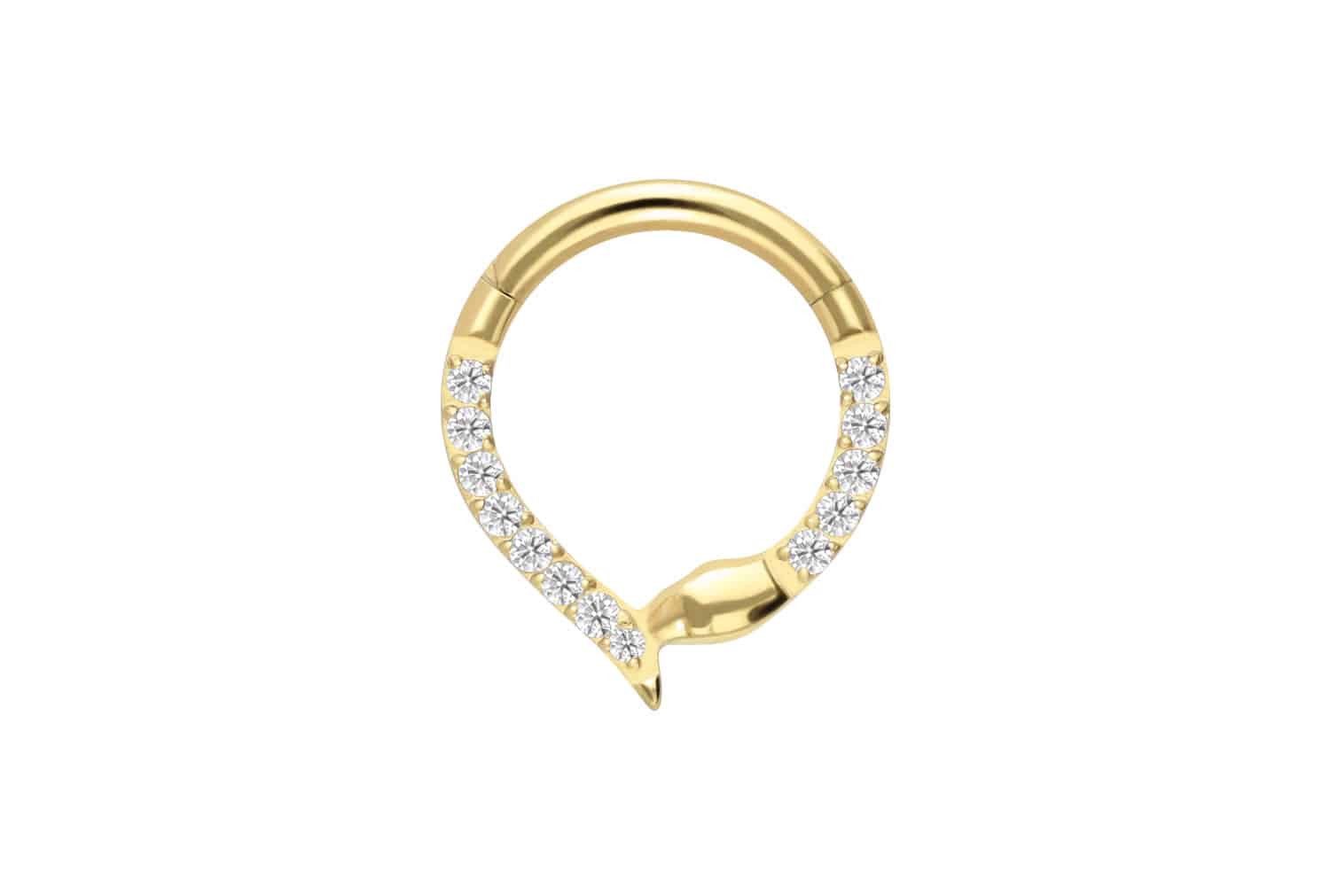 Nasenpiercing Titan Segmentring Clicker KRISTALLSCHLANGE Ohrpiercing Septum Nase