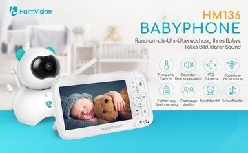 HeimVision Babyphone HM136, Packung, Babyphone mit Kamera, Heimvision 1080P LCD Temperatur akustischerAlarm Nachtsicht Wiegenlied