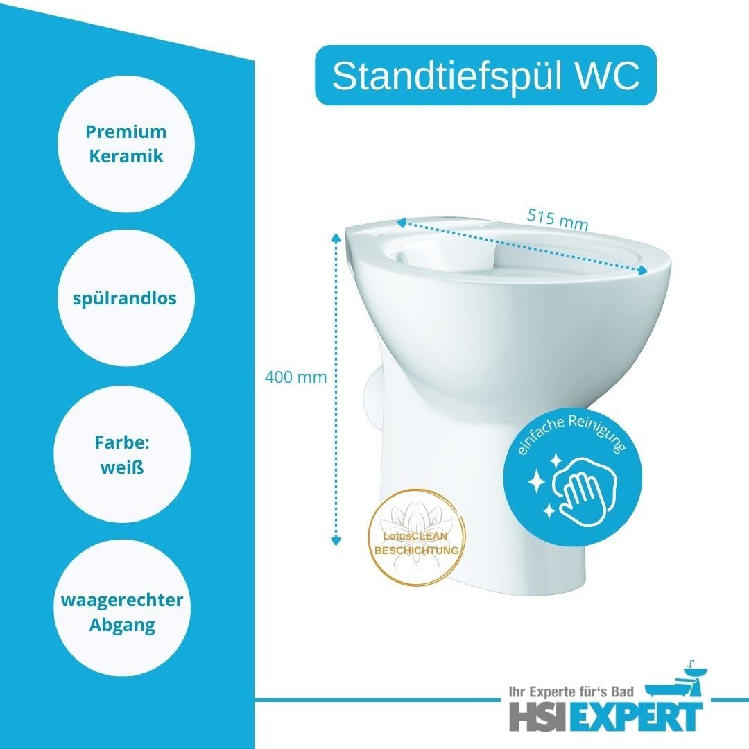 Grohe Tiefspül-WC Stand WC Tiefspüler Spülkasten Waschtisch Armatur, bodenstehend, Abgang waagerecht, Set, Keramik