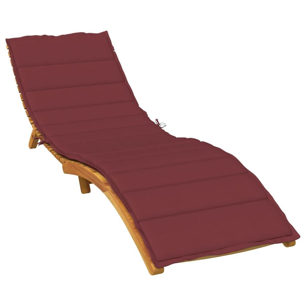 vidaXL Gartenliege, Sonnenliegen-Auflage Melange Weinrot 200x70x4 cm Stoff