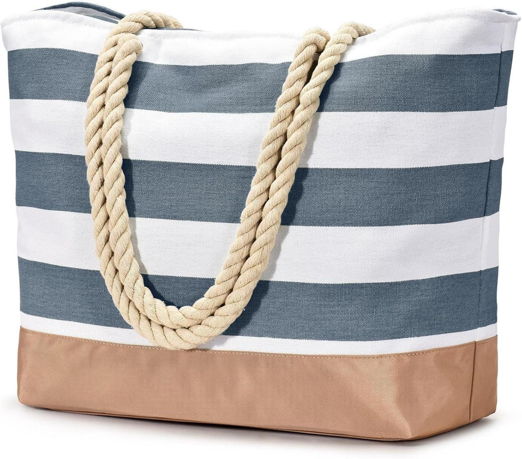 LuxusKollektion Strandtasche Strandtasche mit Reißverschluss Groß günstig online kaufen