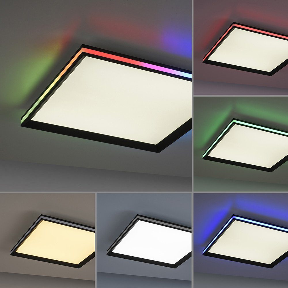 RGB Watt, LED RGB dimmbar Farbwechsel Panel RGB SellTec CCT-Farbtemperaturregelung, LED 1x Rainbow, Dimmfunktion, bis Fernbedienung LED-Board/21,50 Digital, Deckenleuchte Rainbow CCT Lichteffekt, Warmweiß schwarz Kaltweiß, Deckenlampe