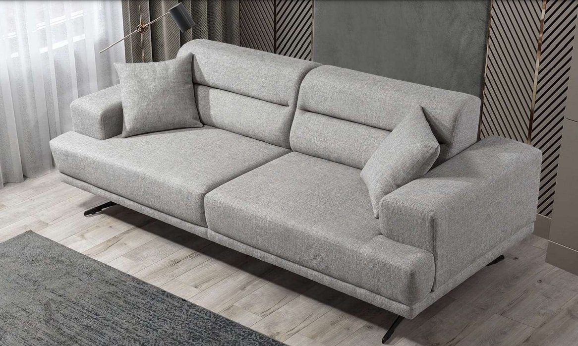 JVmoebel Sofa, Sofa Leder Grau Modern Sitz Design Polster Sitzer 3 Sofas Dreisitzer