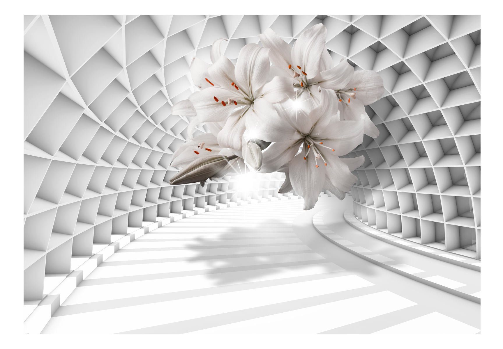 KUNSTLOFT Vliestapete Lilys for You 3.92x2.8 m, matt, lichtbeständige Design Tapete