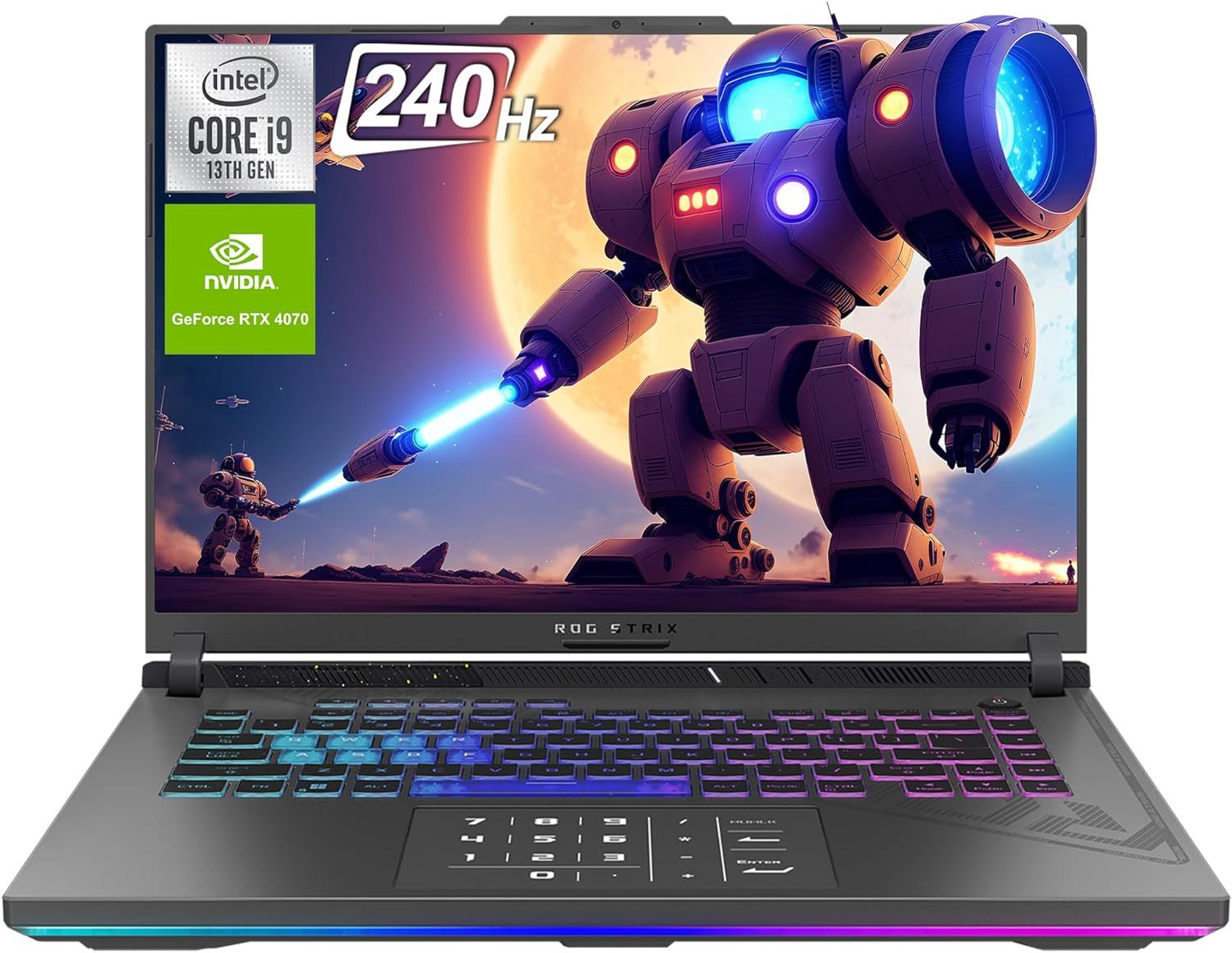 Asus ROG Strix G16 Gaming-Notebook (Intel, RTX 4070, 4000 GB SSD, WQXGA Display, Core i9-13980HX Backlit Keyboard, QWERTZ Tastatur)