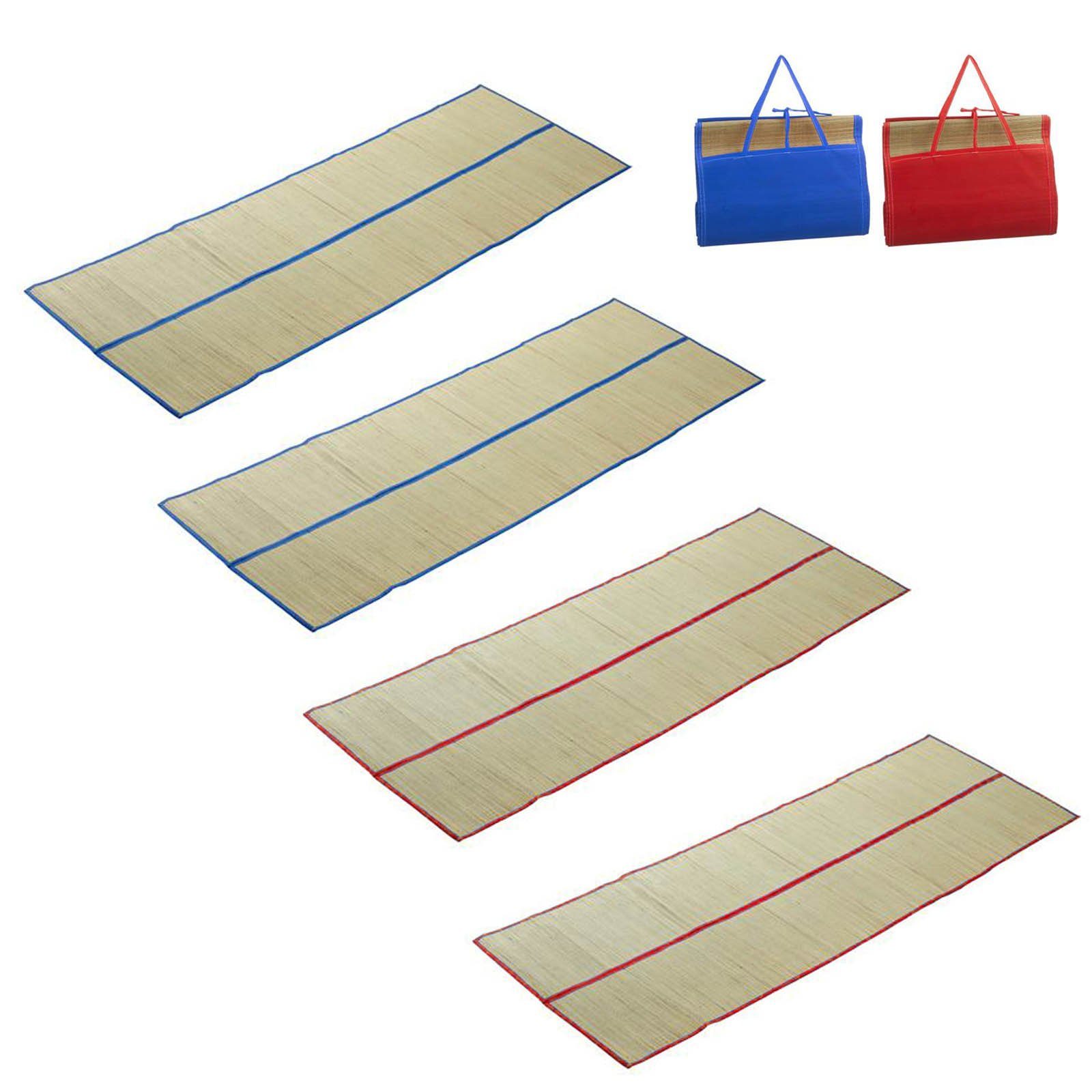 HAC24 Strandtuch Strohmatte Strandmatte Liegematte Bastmatte Faltbar Rollmatte, (4-St), mit Tragegriffen, 180 x 60 cm