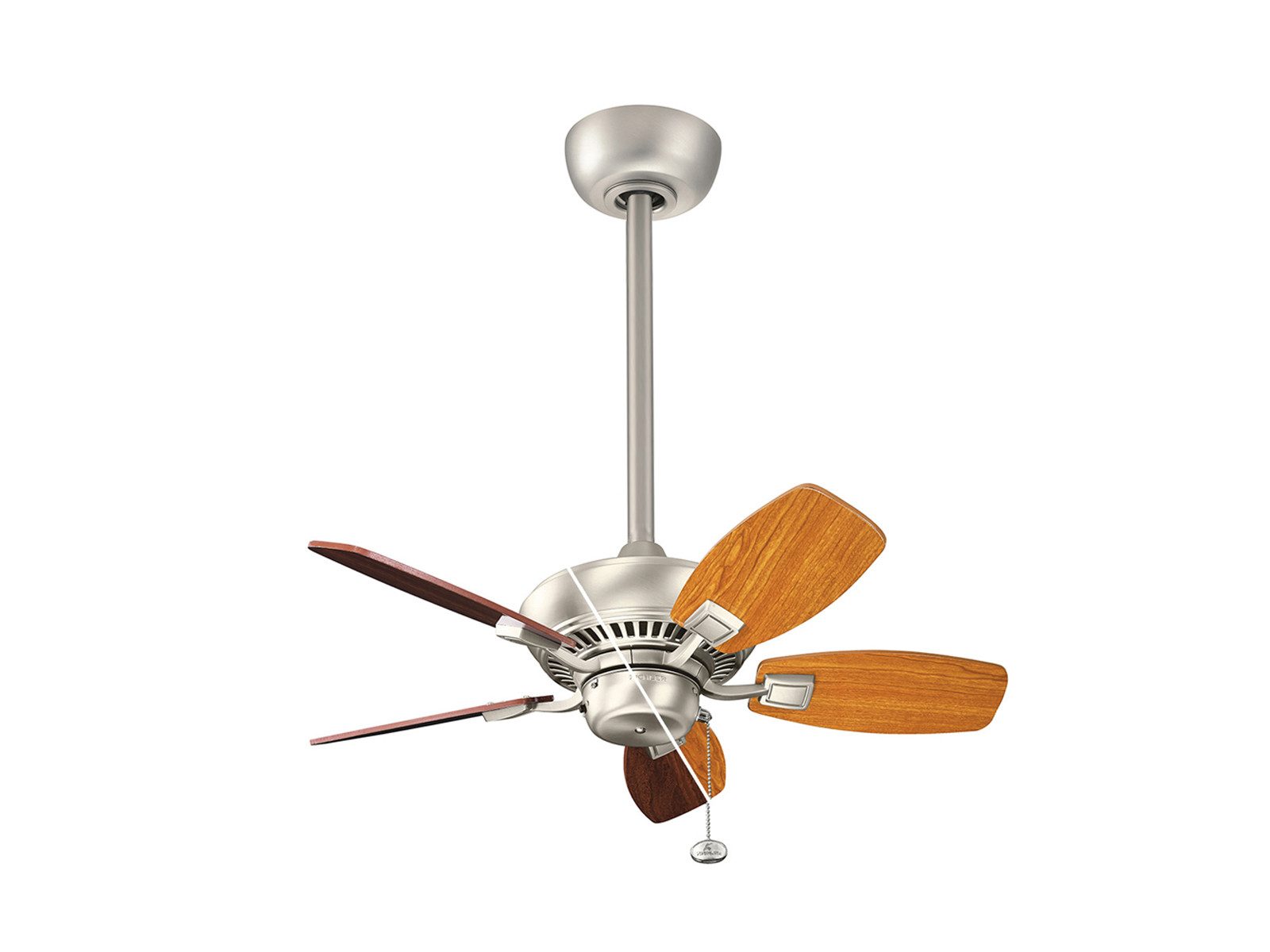 Kichler Deckenventilator, kleiner leise-r ohne Licht mit wendbaren 2-farbigen Holz-flügeln Ø76cm