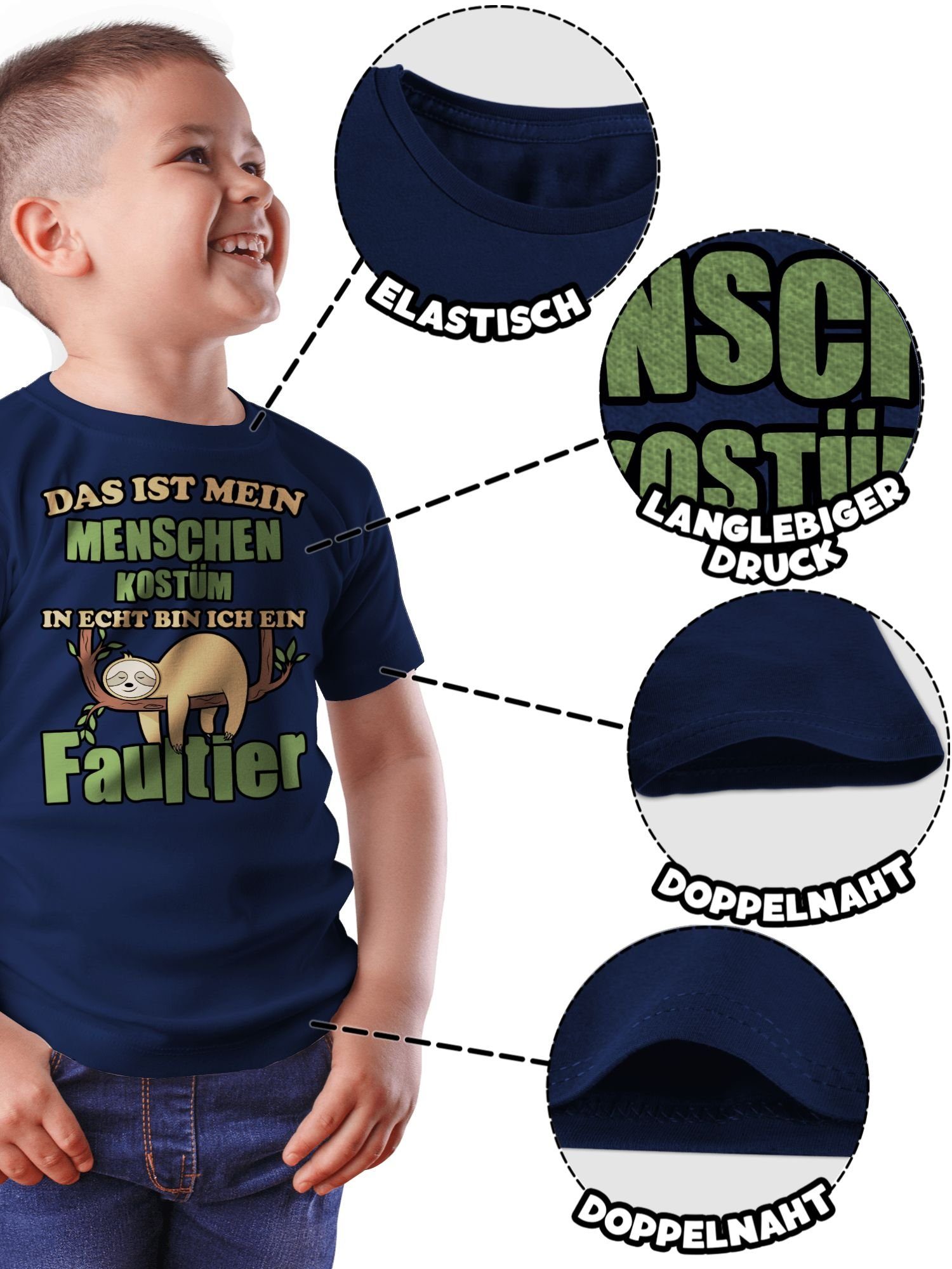 Shirtracer T-Shirt Das ist mein Menschen Kostüm in echt bin ich ein Faultier I Fastnacht (1-tlg) Karneval & Fasching