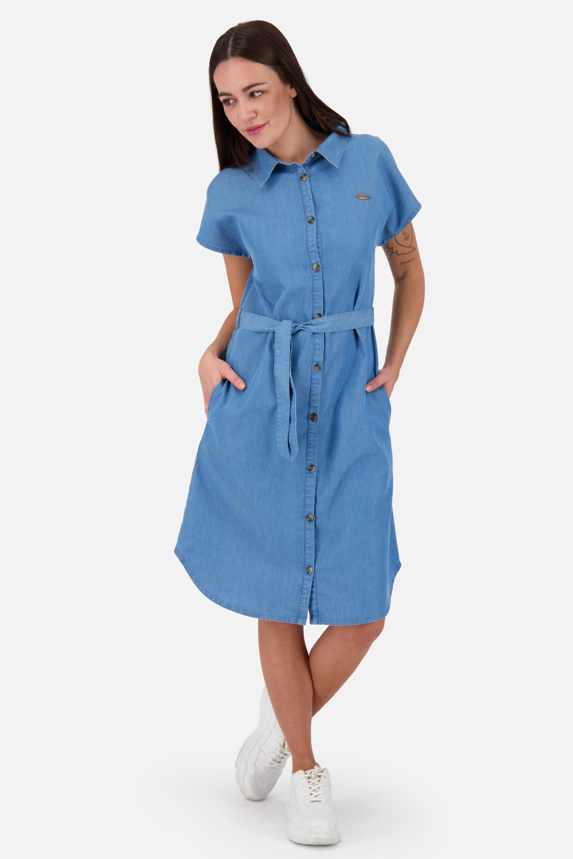 DNM washed A Dress Damen Shirt Kleid Jeanskleid, Alife Jeanskleid MaeveAK light Kickin denim &