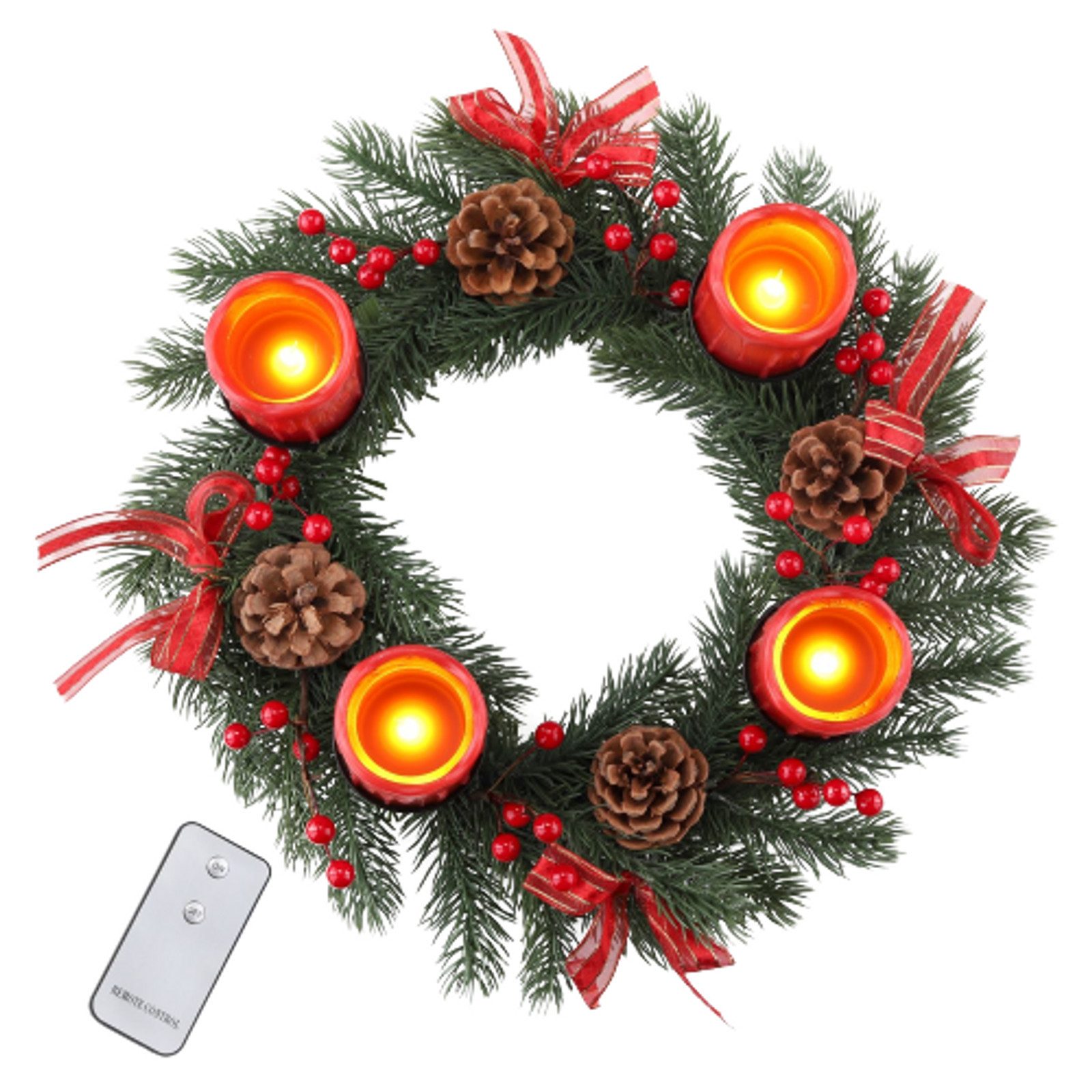 Gravidus Adventskranz Adventskranz mit LED Echtwachskerzen Deko – Bild 5 von 5