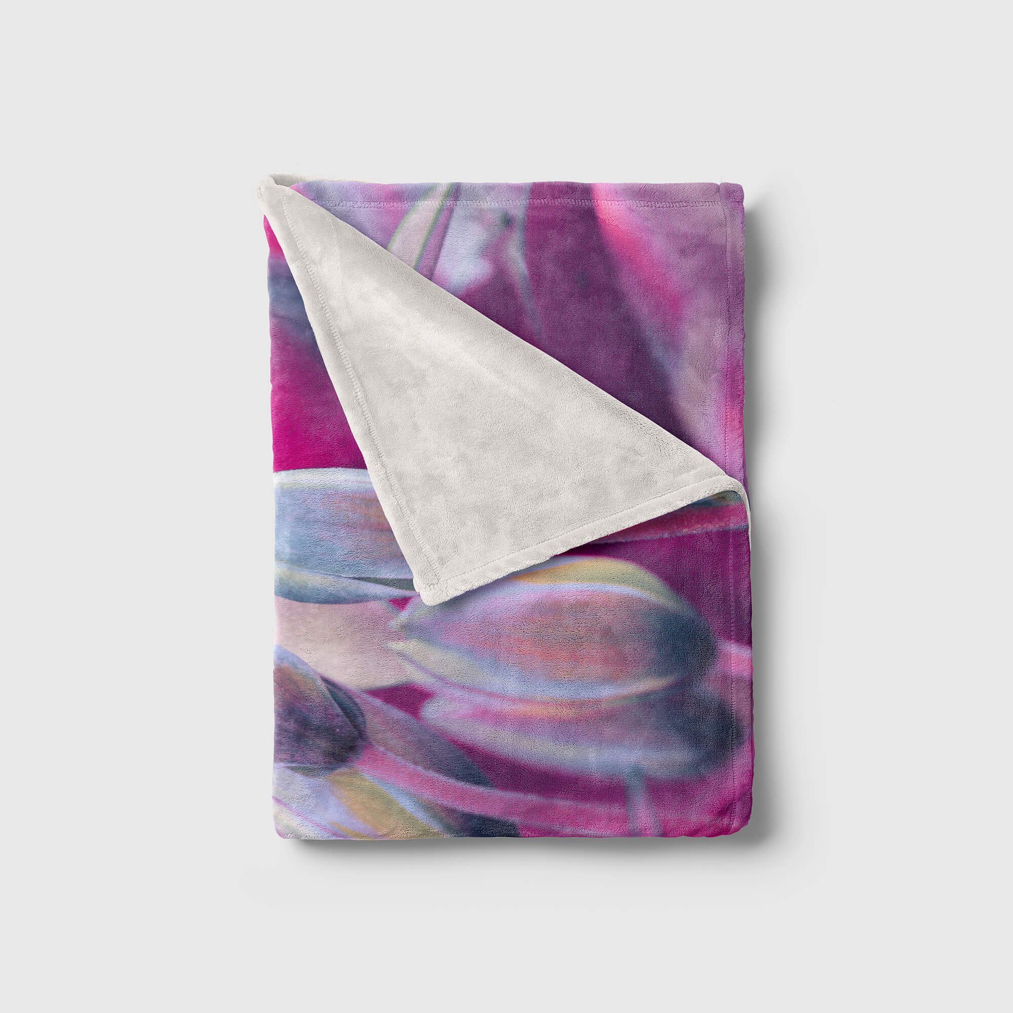 Sinus Art Handtücher Handtuch Fotomotiv kunstvolle Baumwolle-Polyester-Mix Saunatuch Blumen, Kuscheldecke Handtuch (1-St), mit Strandhandtuch