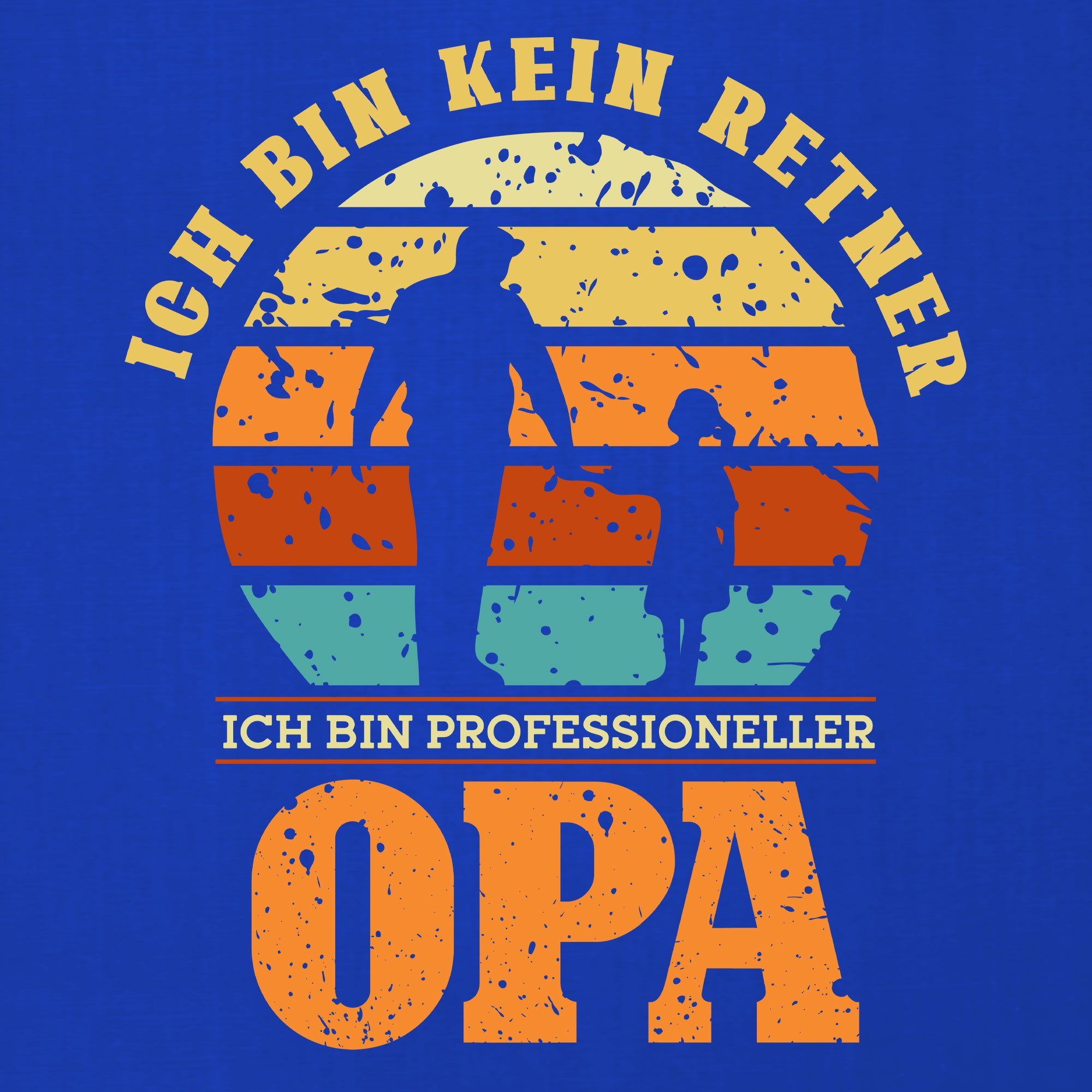 Blau Quattro Großvater (1-tlg) Professioneller - Enkel Opa Formatee Vatertag Kurzarmshirt T-Shirt Herren