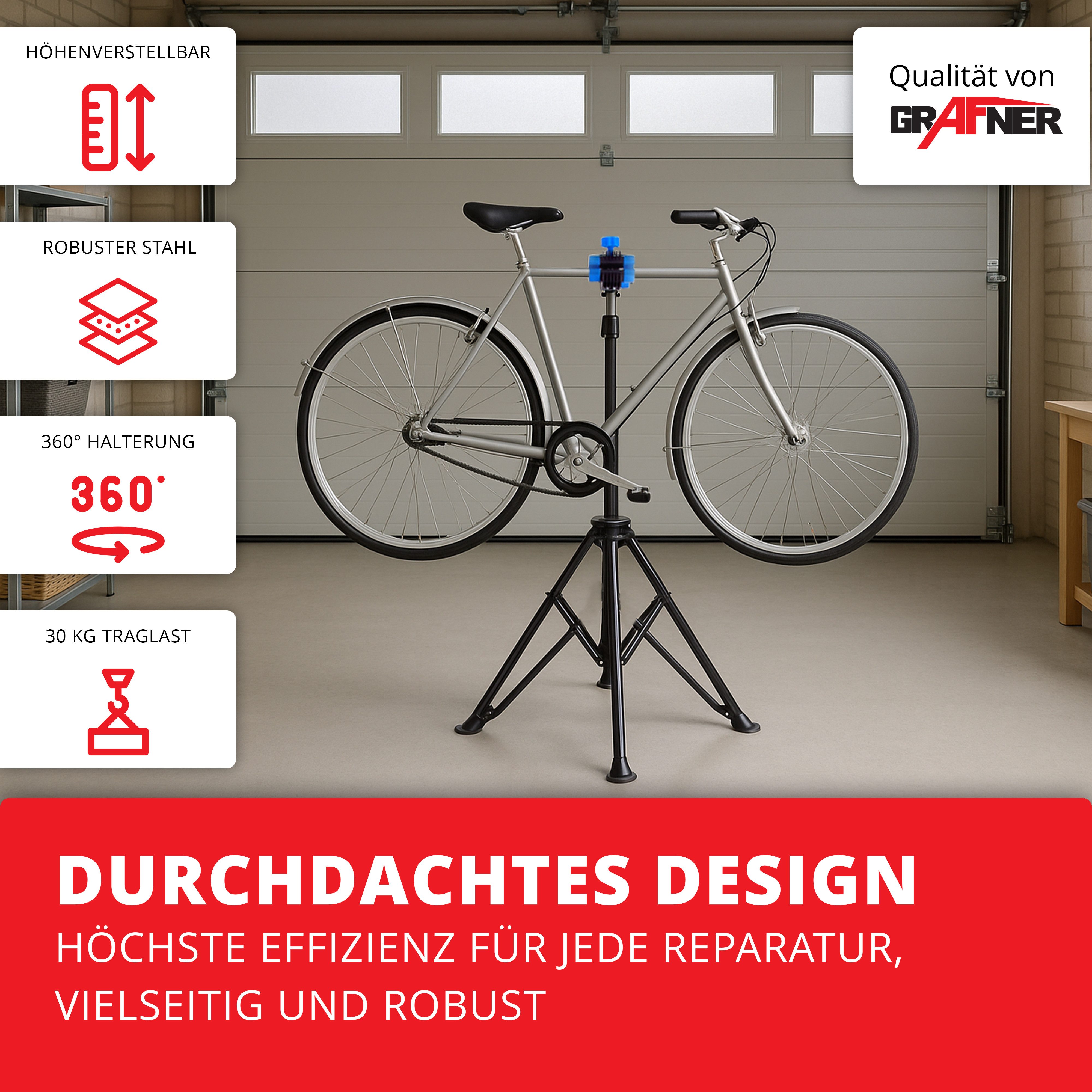 Grafner Fahrrad-Montageständer Fahrrad Montageständer Reparaturständer Fahrradständer, max. Belastung: 30 kg- auch für E-Bikes geeignet