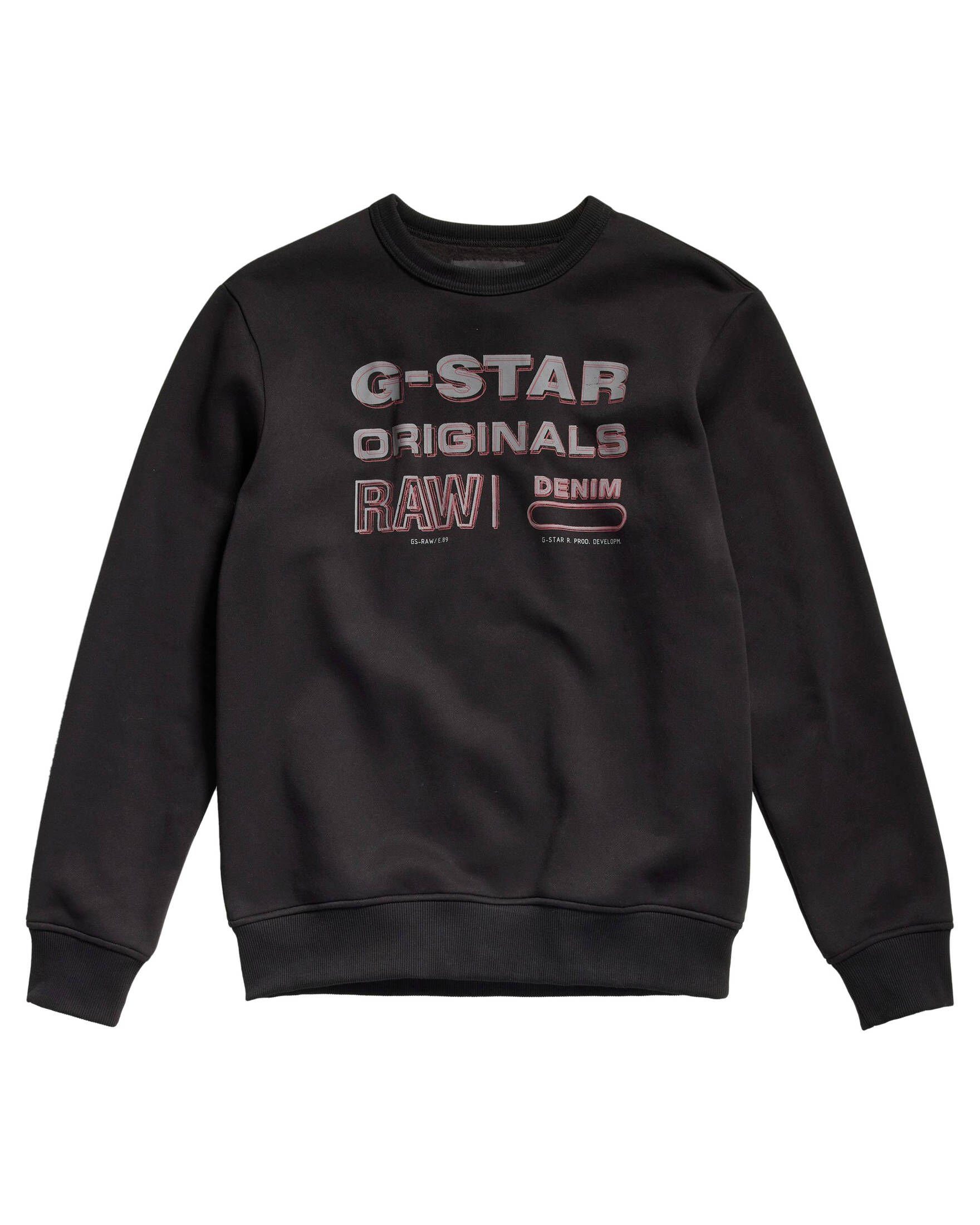 G-Star RAW Sweatshirt Herren Sweatshirt ORIGINALS STAMP R SW (1-tlg) Schwarz