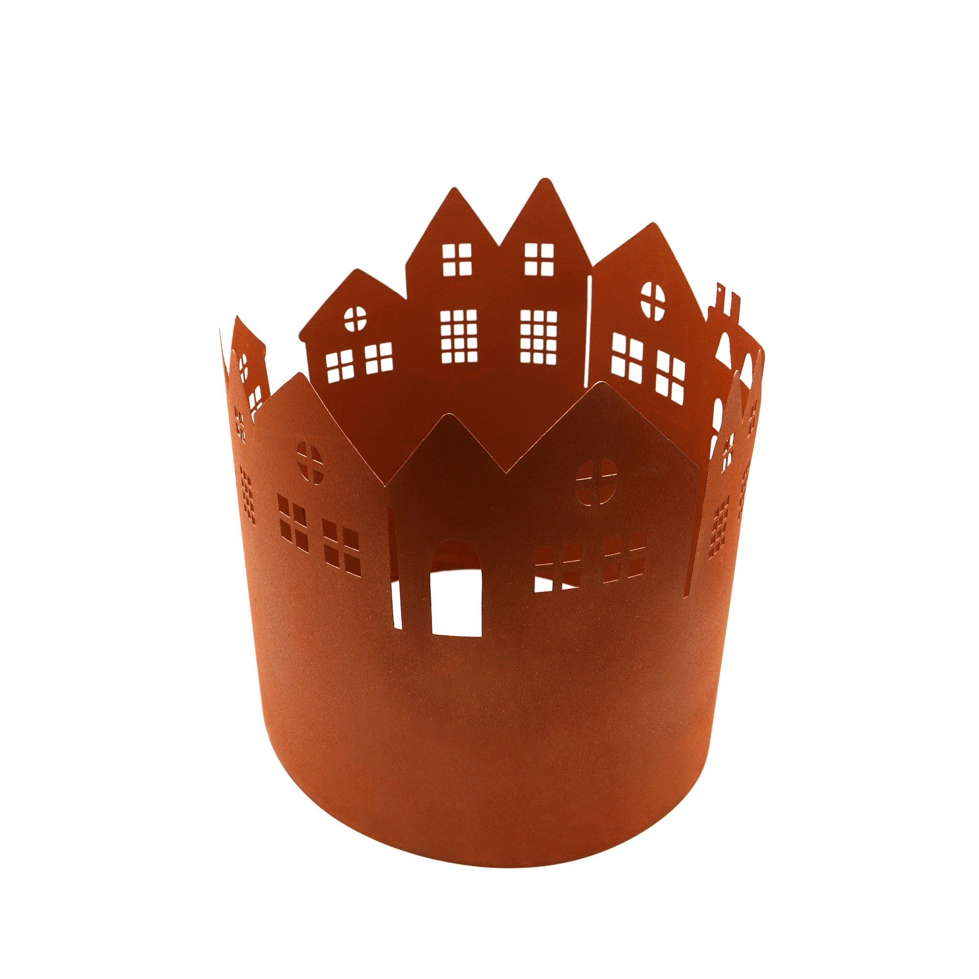 UNUS GARDEN Rasenkante Beeteinfassung Rostoptik Häuser Durchmesser 27,5 Ø cm, 1er Set - erweiterbar, Mähkante, Beetumrandung, Rasenkante 91 x 28 cm, robust