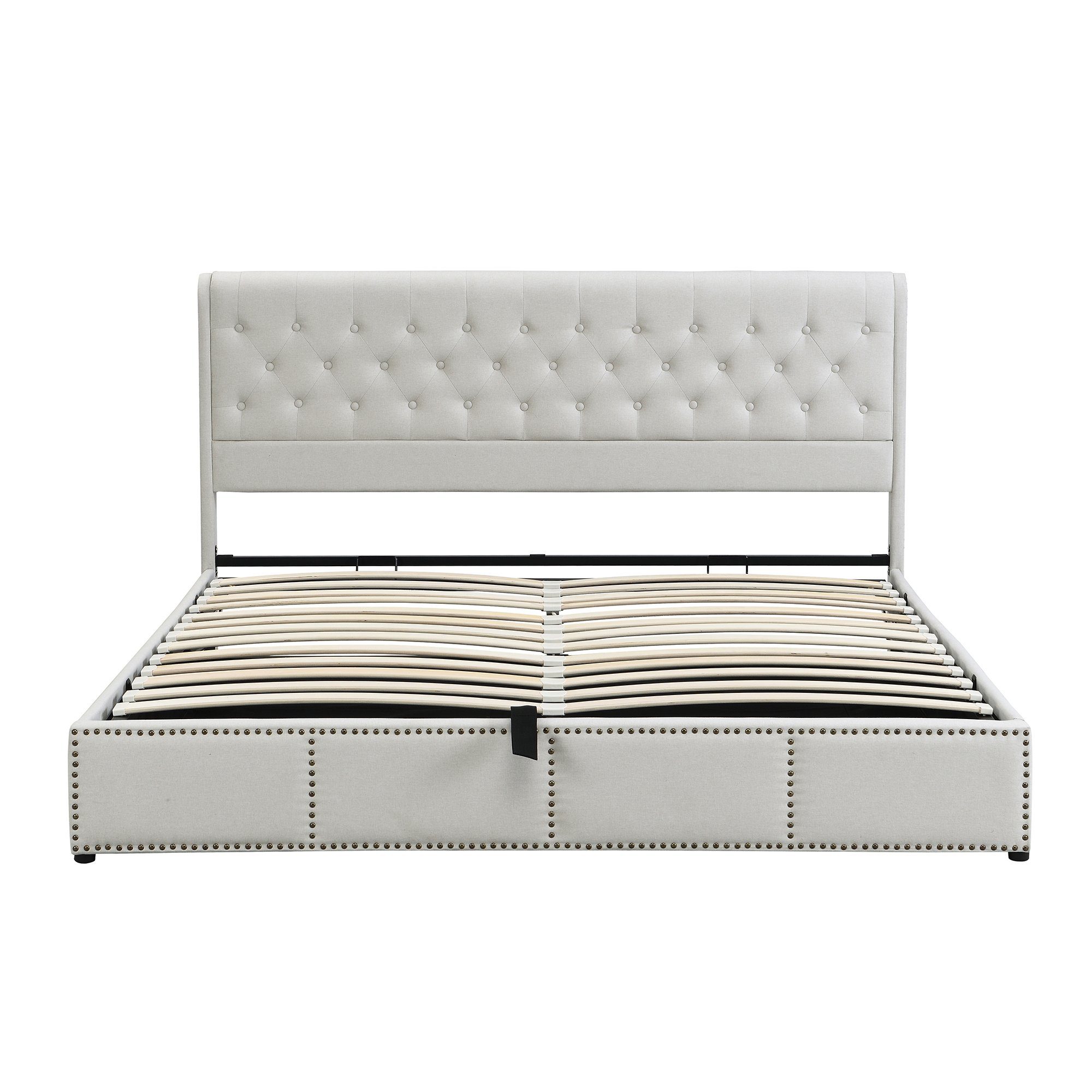 Boxspringbett (Doppelbett Polsterbett), Hydraulisches Funktionsbett 180x200cm mit Bettkasten
