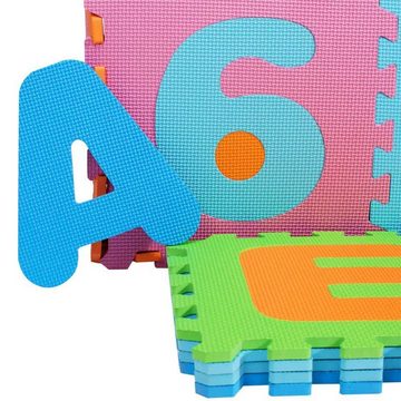 Houhence Puzzlematte Puzzlematte Kinder-Puzzle-Spielmatte aus EVA, mit Alphabet und Zahlen