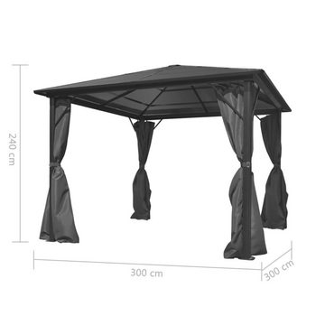 DOTMALL Pavillon mit Vorhängen, (Set), BxT: 300x300 cm, Aluminiumgestell