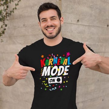 MoonWorks Print-Shirt Herren T-Shirt Karneval Fasching Spruch Konfetti Motiv Kostüm-Ersatz V mit Print