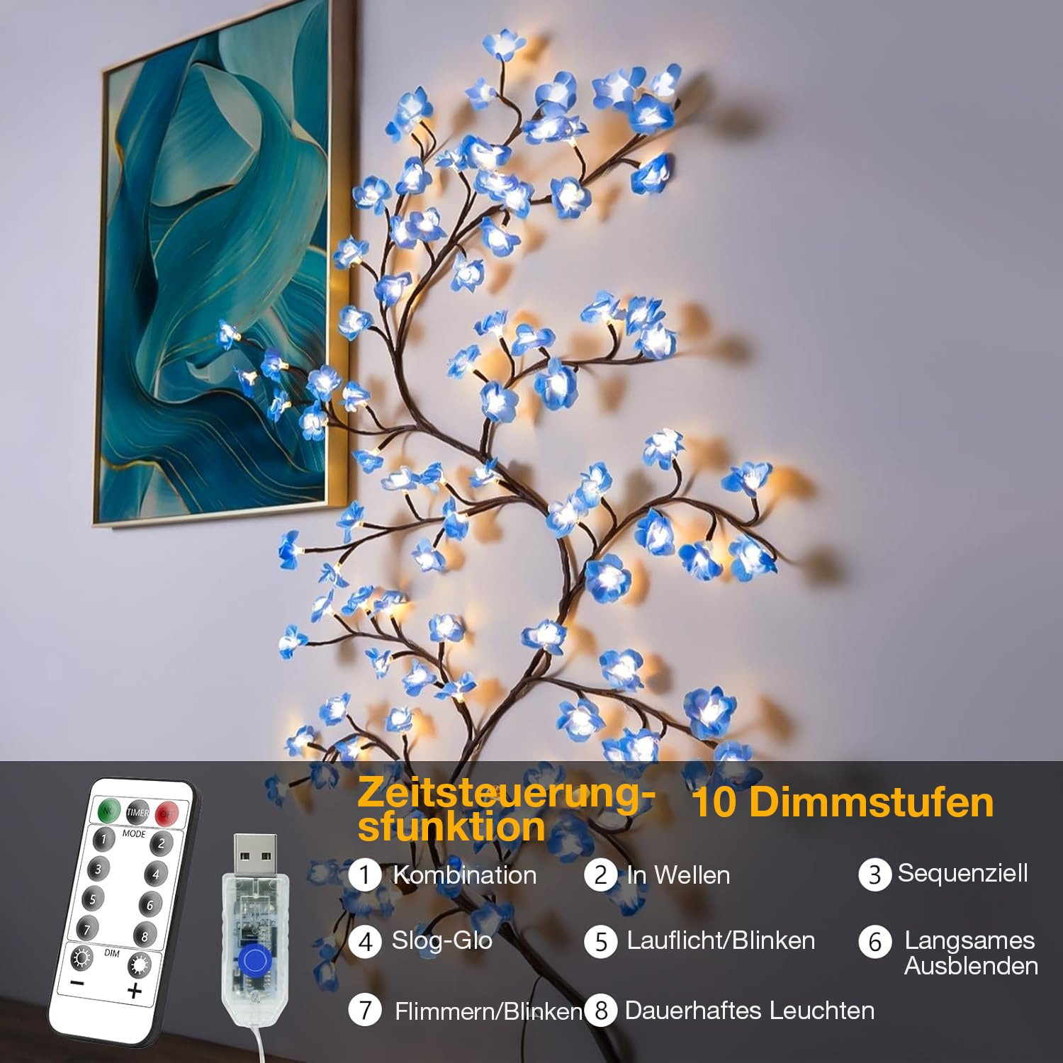 MUPOO Leuchtzweig LED-Dekolicht,1.8M/2.3M LED Baum Wandleuchte,LED Lichterk günstig online kaufen