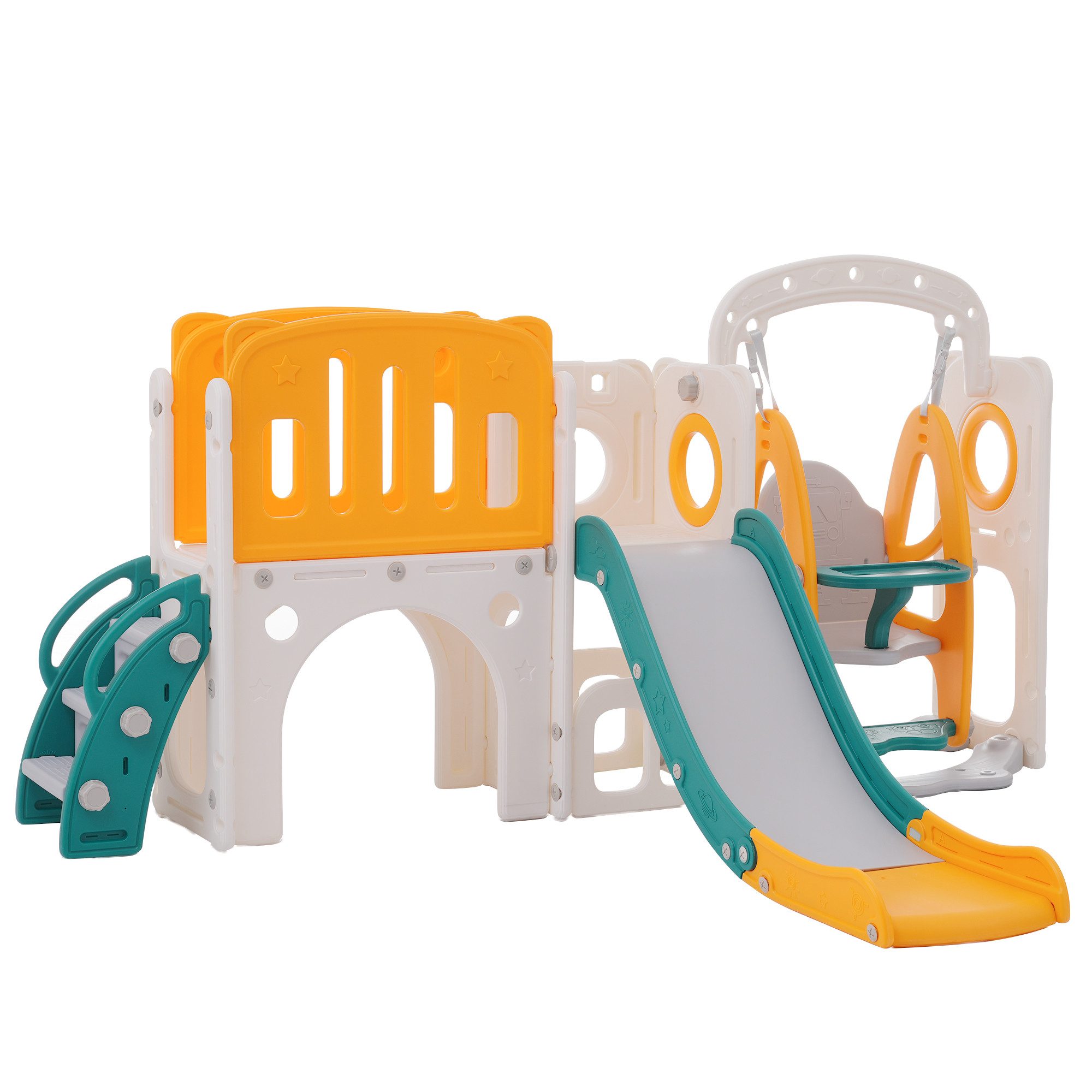 Rutsche 7 in 1 Kleinkindrutsche Multifunktionsrutsche Spielplatz