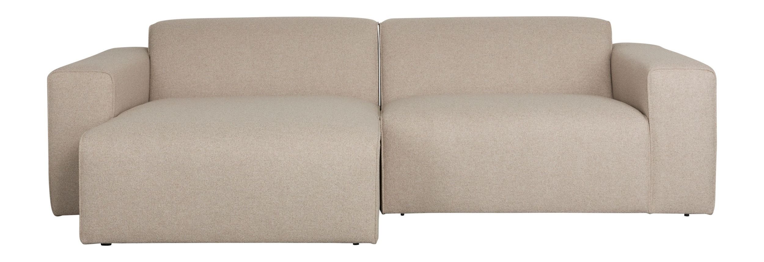 Zuiver Chaiselongue Sofa Milka 3-Sitzer links Cappuccino mit Chaiselongue von Zuiver