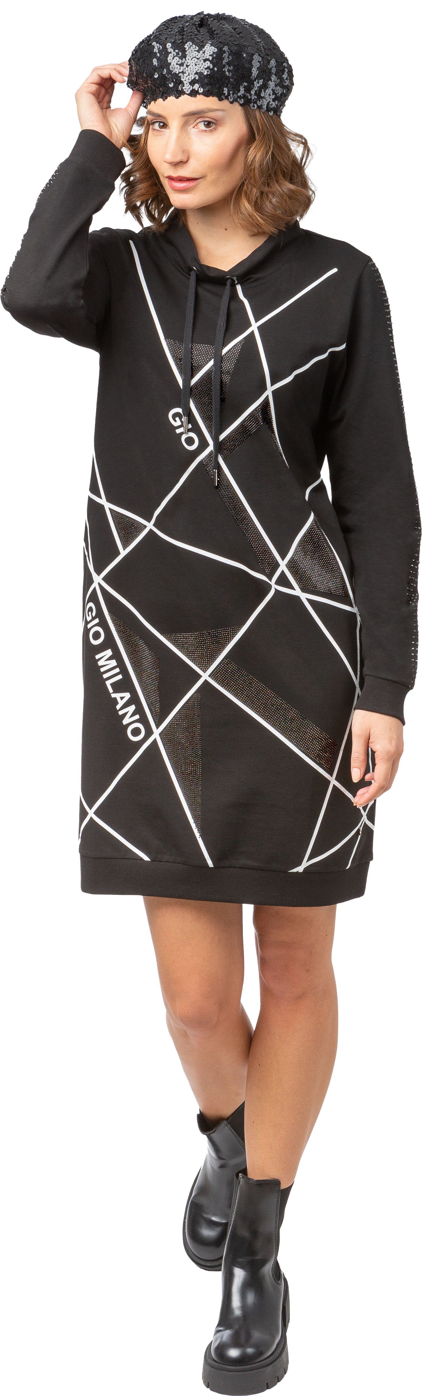 Gio Milano Sweatkleid G25-1100 mit Strassbesatz günstig online kaufen